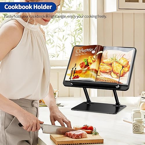 Miniatura 7 de BESIGN BS01 - Soporte de libro para lectura, soporte ajustable para libros, soporte ergonómico para laptop con clips elásticos para páginas para