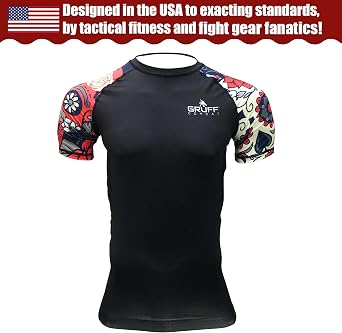 BJJ Rash Guards Grappling MMA Jiu Jitsu No Gi UFC Shirt Fight Wear, Short Sleeves