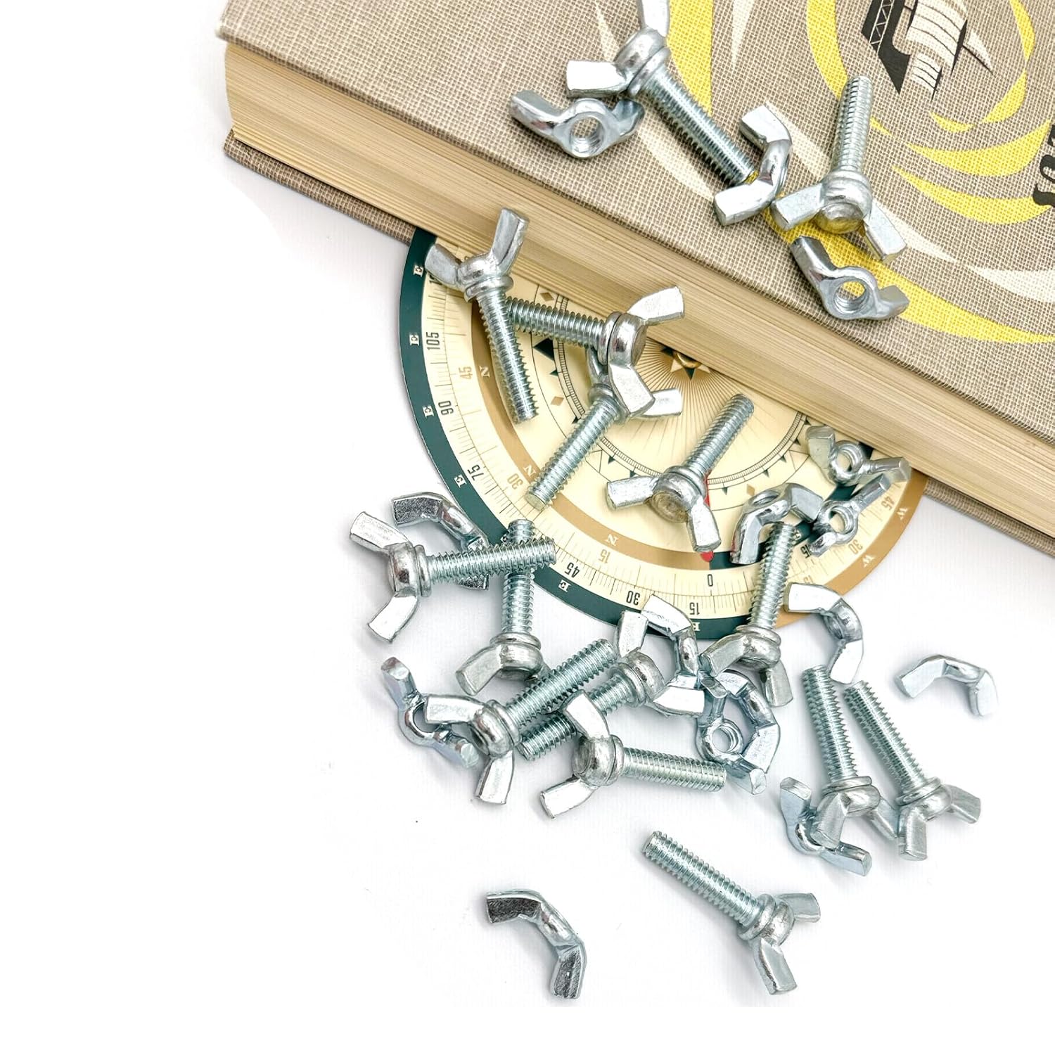 30 Pcs 1/4"-20 x1 Wing Screw Bolts and Wing Nut Kit Butterfly Screws and Nut with Hand Twist Tighten Wing Head Zinc Plated Hardware Fitting Fastenings Assortment Kit