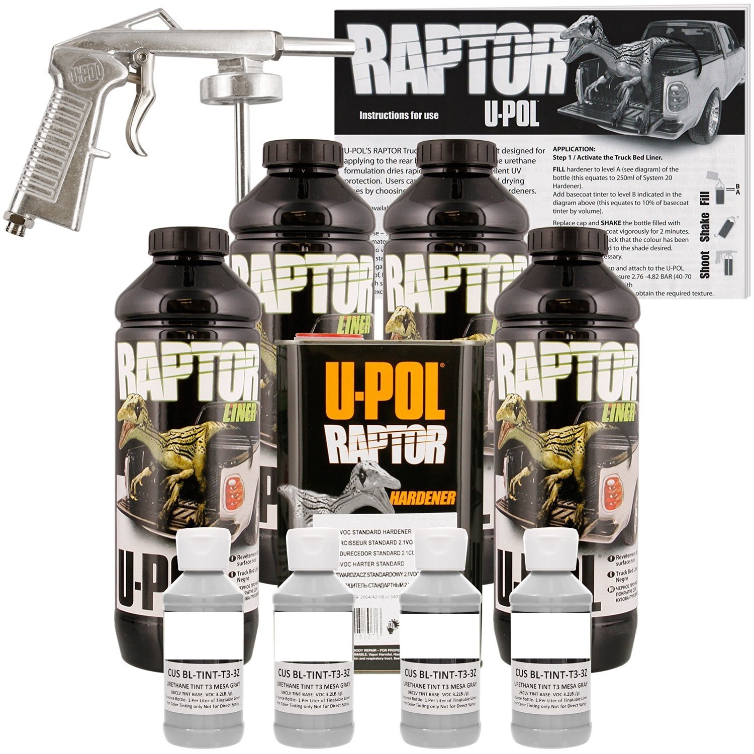 Amazon.com: U-POL Raptor Mesa Gray Urethane Spray-On Truck Bed