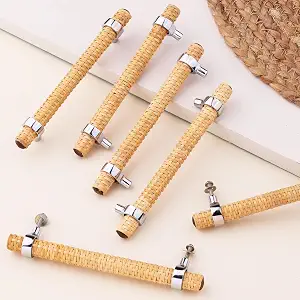 Indian Shelf 6 Pieces Adjustable Rattan Door Handles for Cabinets