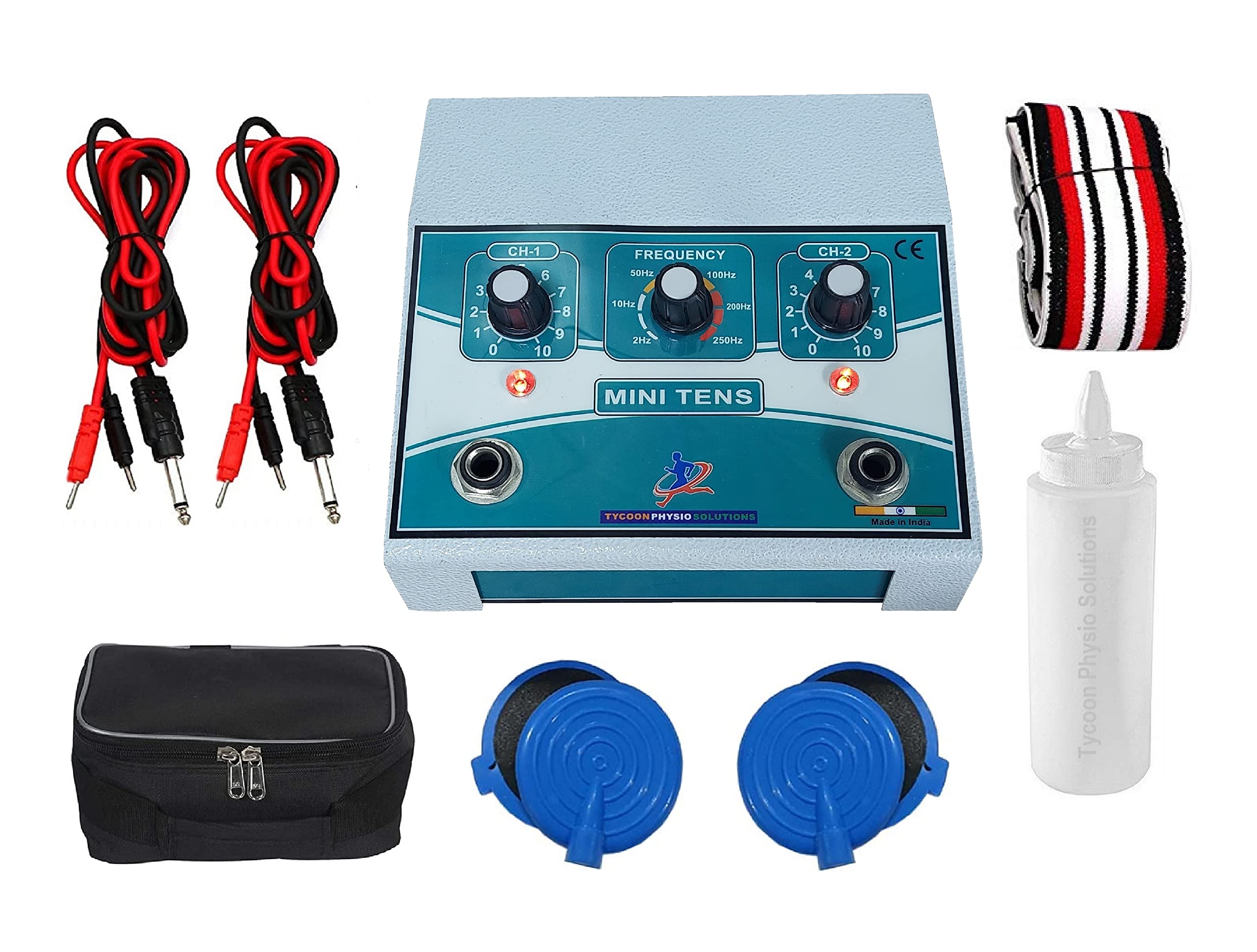 Electrotherapy Mini Tens 2 Channel Mini (Transcutaneous Electrical Nerve Stimulation) with 2 channel wire for physiotherapy