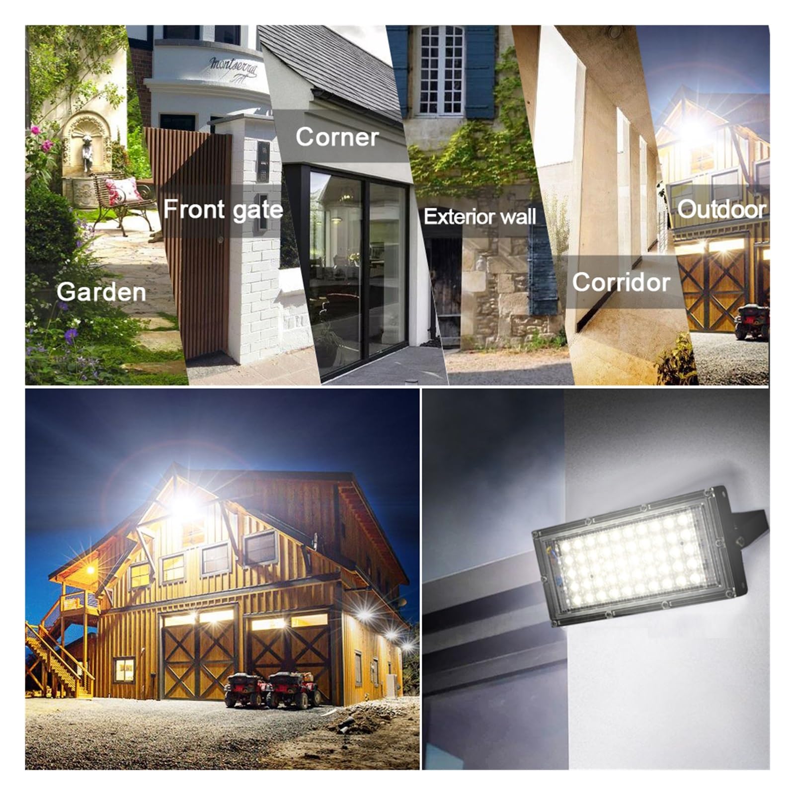 Lampa LED Typu Flood 50W 100W 150W Oświetlenie Zewnętrzne Spotlight Reflektor Ogród Lampy Uliczne Krajobrazu Oświetlenie krajobrazu(Cold White,1PCS 150W)