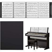 Sheet Music Folder, Piano Sheet Music Binder 4 Page Expand, A4 Size 52 Pages Capacity, Writable Choir Folder for Holding Sheet Music and Storing Files, Black