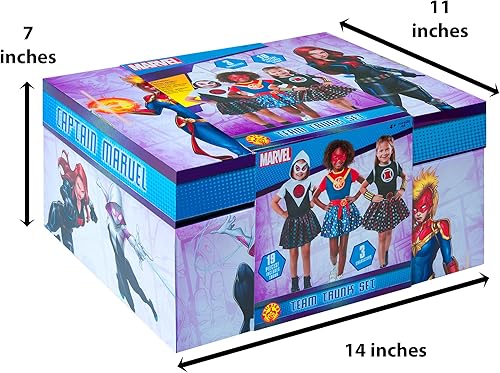 Miniatura 3 de Rubies Marvel - Juego de baúl para niña Capitán Marvel araña fantasma viuda negra talla S