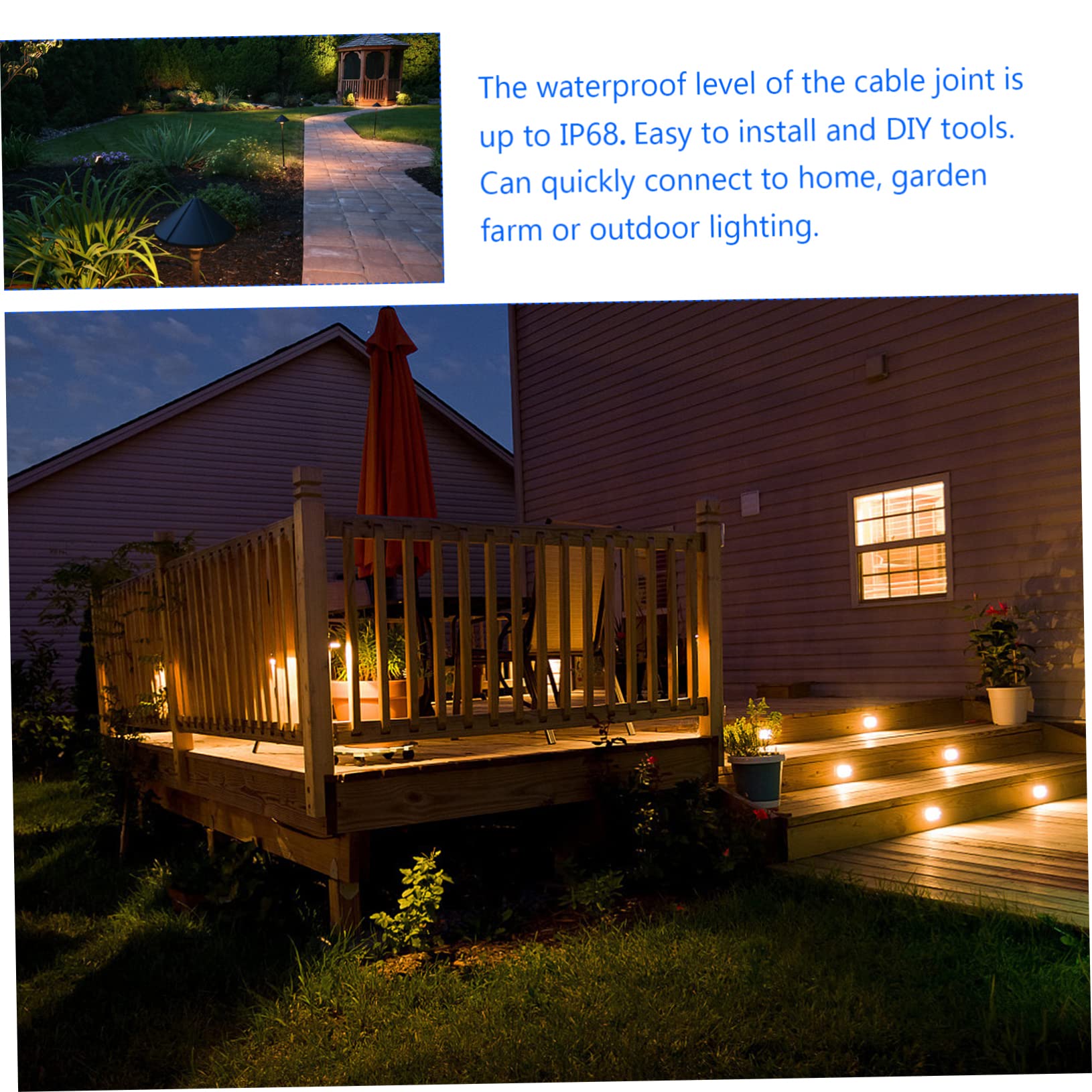 DOITOOL 8stücke Wasserdichter Kabelverbinder Outdoor Licht Anschlussdose Gerade Verbindung Für Gartenbeleuchtung Sichere Und Einfache Installation Für Innen Und Außenbereich