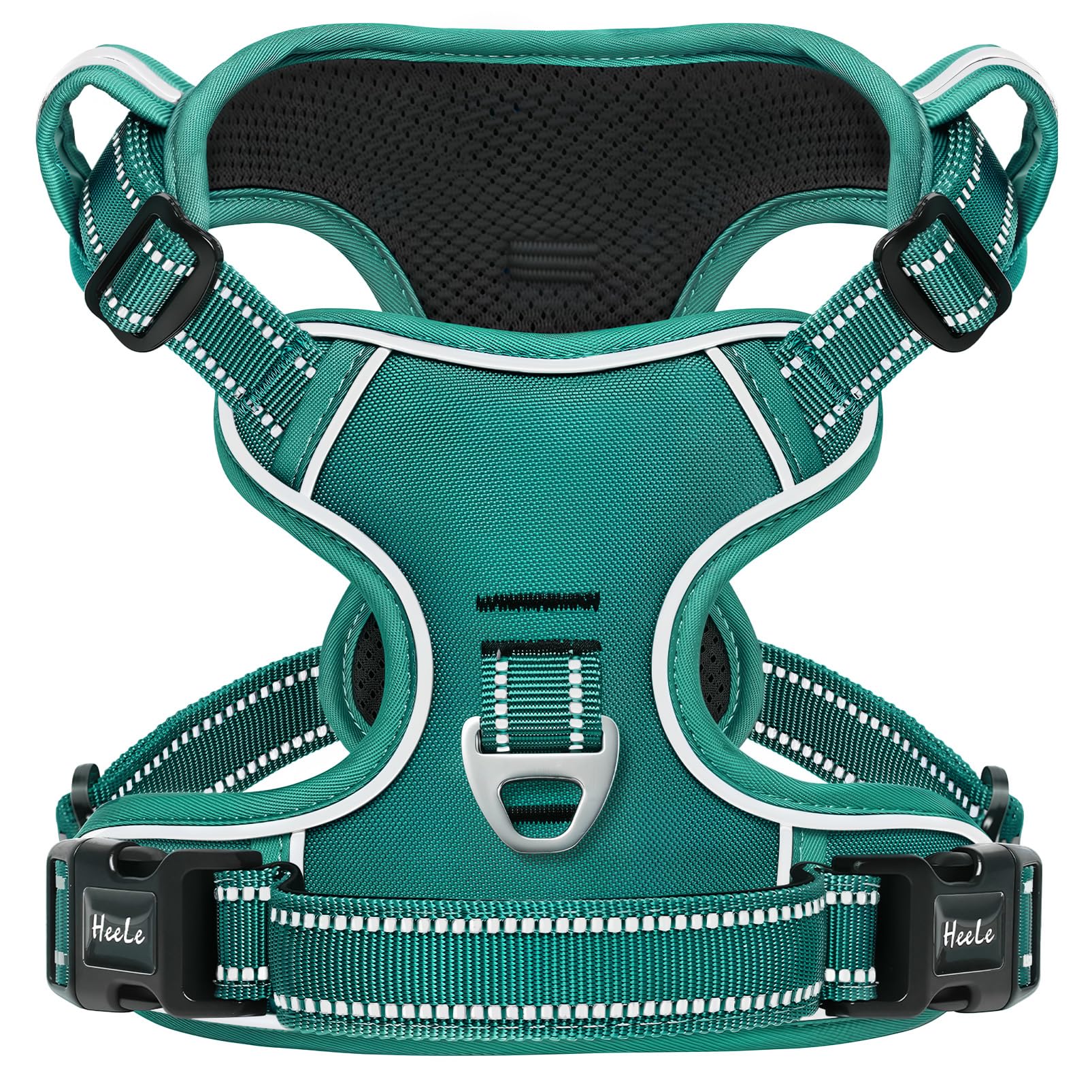 HEELE Dog Harness for Large Dogs No Pull Dog Vest Harness for Large Dog with Soft Padded Handle Reflective for Outdoor Training, Grass Green, XL