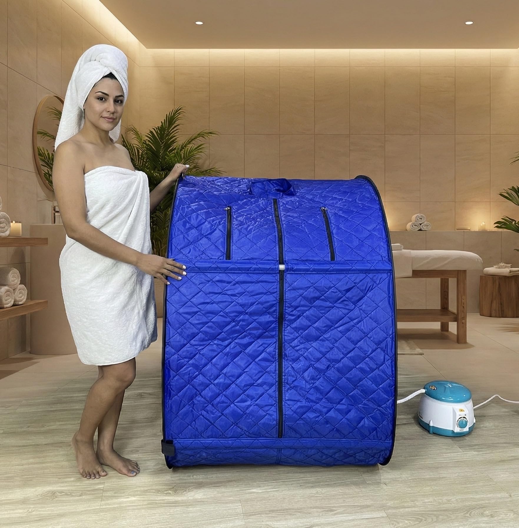 3 Layer Steam Bath Blue