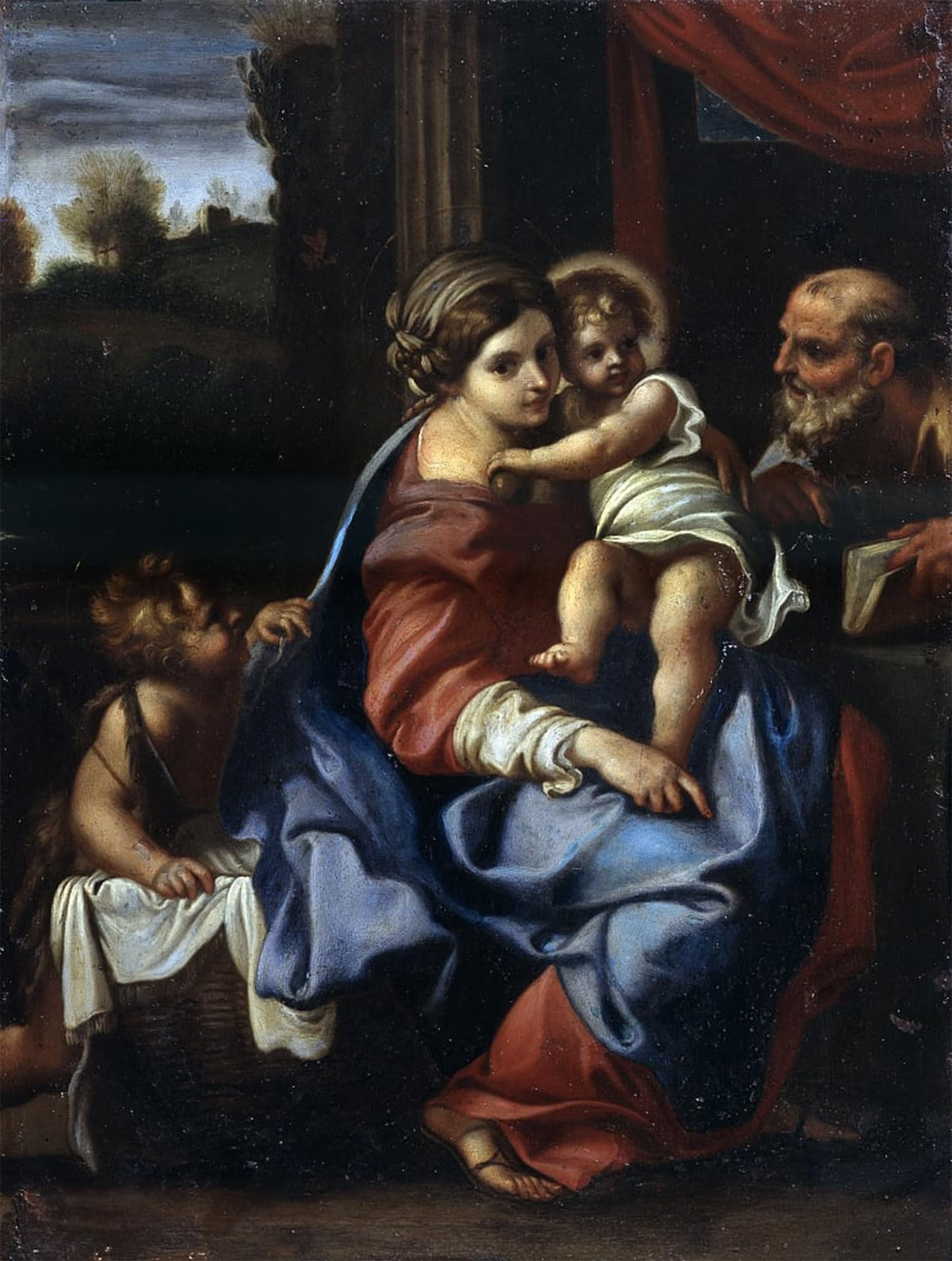 POSTERIIk Famous Print Pop Art Wall Art Graffiti the Holy Family with the Baptist As a Boy by Annibale Carracci Art Prints for Home Decor 60x90cm