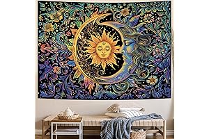 Sun and Moon Tapestry: Psychedelic Mystical Journey