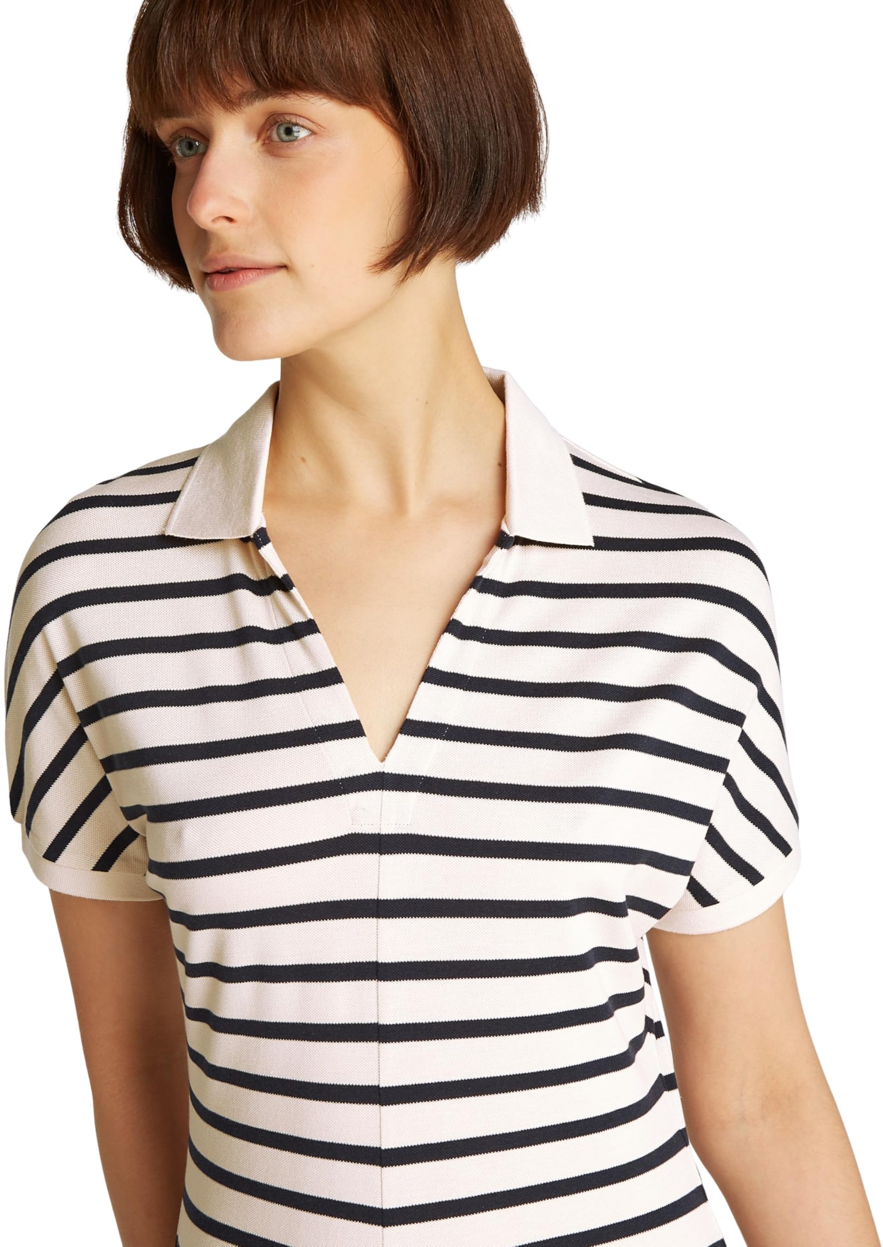 Tommy Hilfiger Damen Polokleid Lyocell Midi-Länge