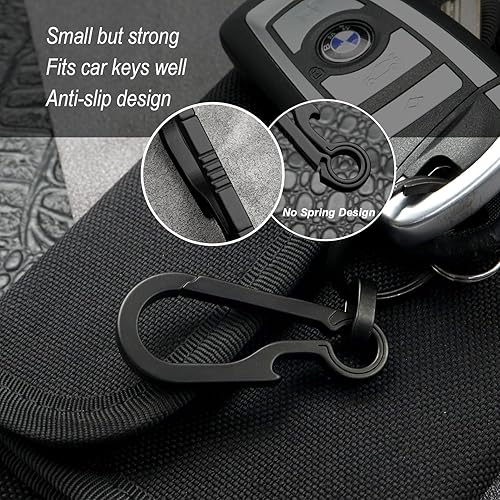 Miniatura 4 de Small Titanium Keychain Clip with Titanium Key Ring, Key Chain Clip Key Holder