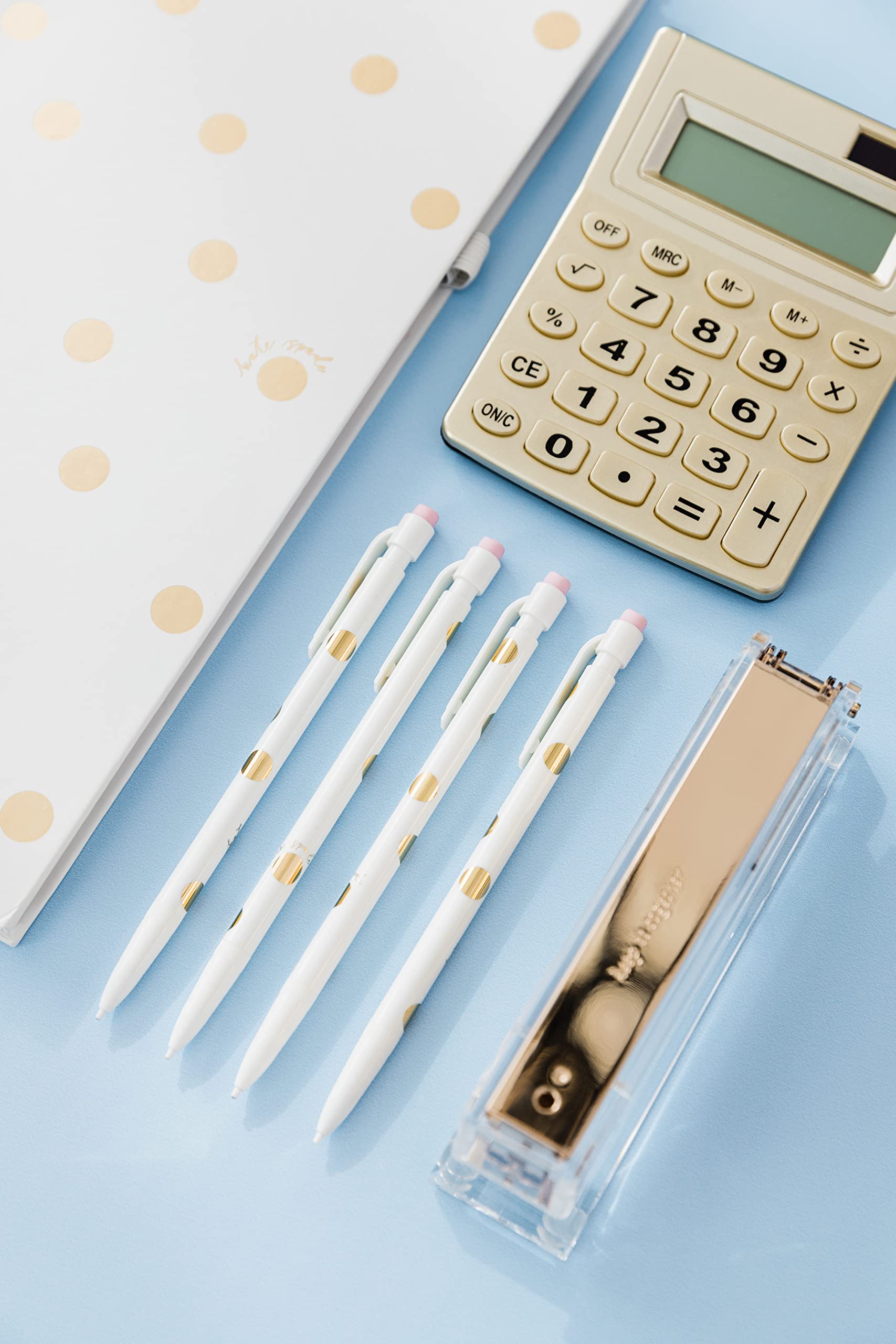 Kate Spade New York Acrylic Solar Calculator, Gold Dot