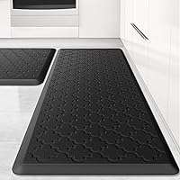 Vista 15 de Tapete de cocina [2 piezas] Tapete acolchado antifatiga, impermeable, antideslizante, tapete de cocina ergonómico de espuma cómoda, tapete de pie