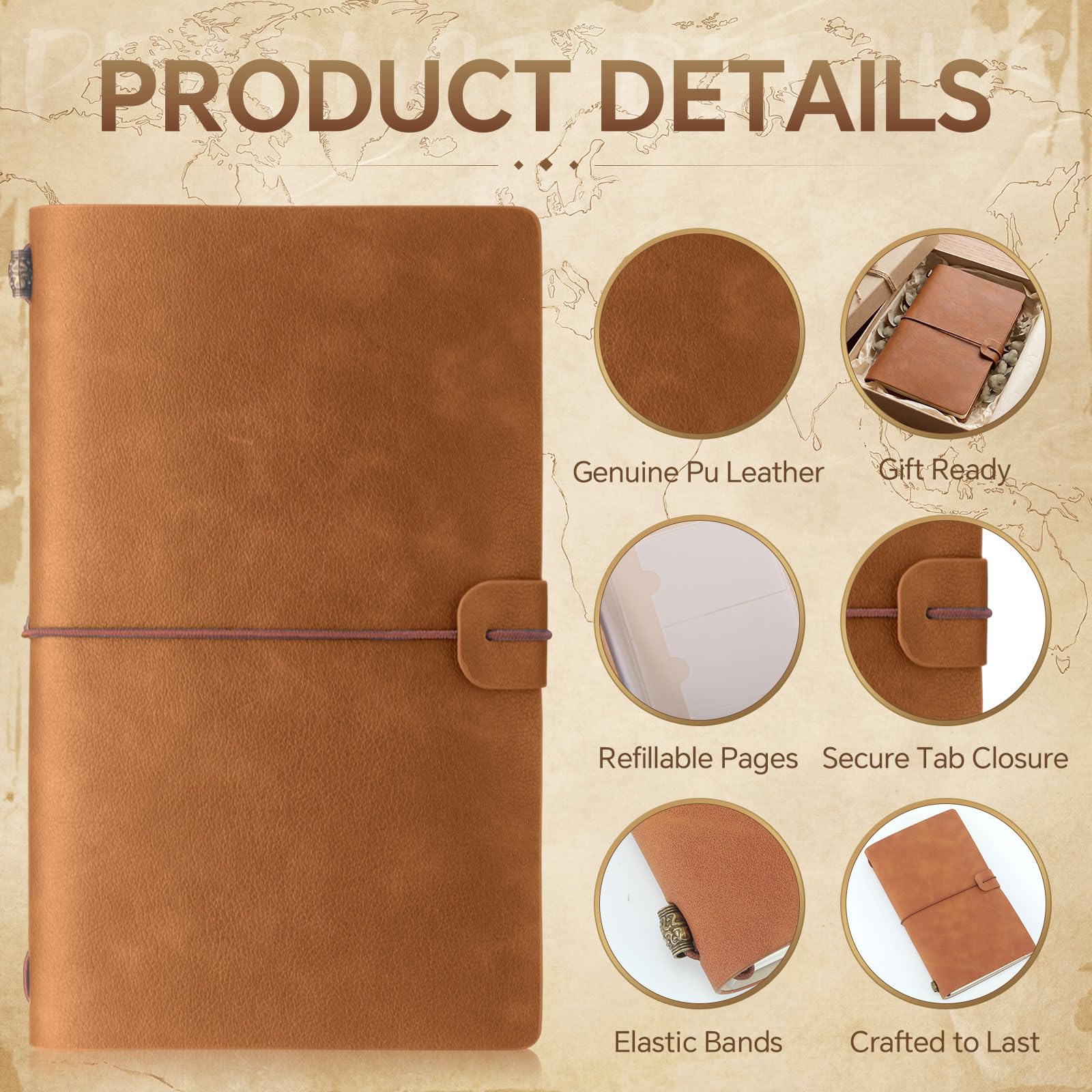 Sabary 16 cuadernos de viaje rellenables de cuero para viajeros, tamaño pasaporte, a granel, vintage, cuadernos de viaje forrados de piel sintética con páginas, tarjetero, para hombres y mujeres, para