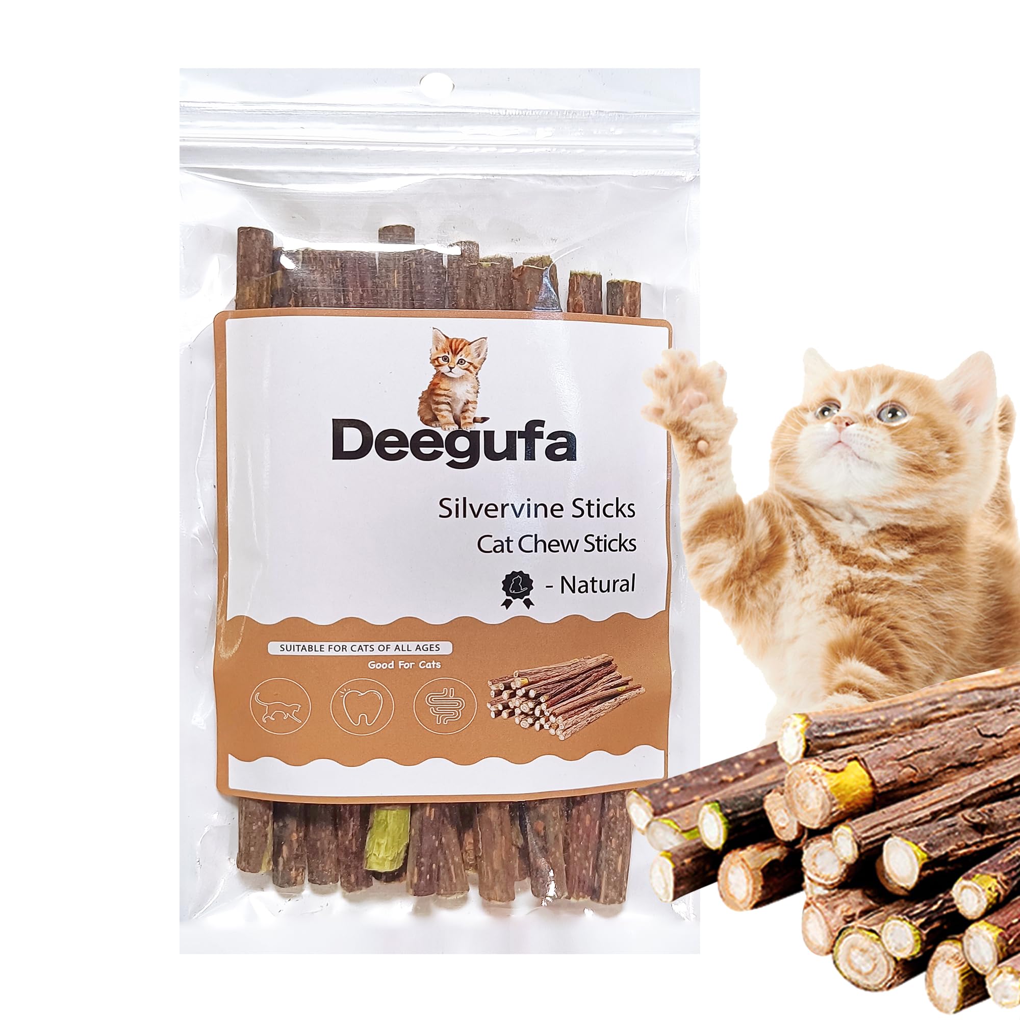 [ 15pcs Silvervine Sticks for Cats, Matatabi Cat Chew Sticks, Catnip Toys, Wooden Dental Sticks for Indoor Cats, Kitty, Kitten Teething Interactive Wand Toys
