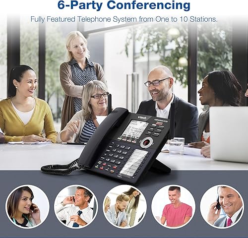 Miniatura 4 de VTech CM18445 - Consola principal - DECT 6.0 4 líneas expandible para pequeñas empresas, teléfono de oficina con sistema de contestador