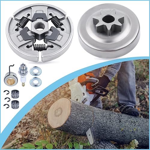 Miniatura 6 de Adefol Kit de rodamientos de agujas 7T de 38 pulgadas para motosierra Stihl MS290 MS390 029 039 MS310 con arandela de engranajes sin fin E-Clip para