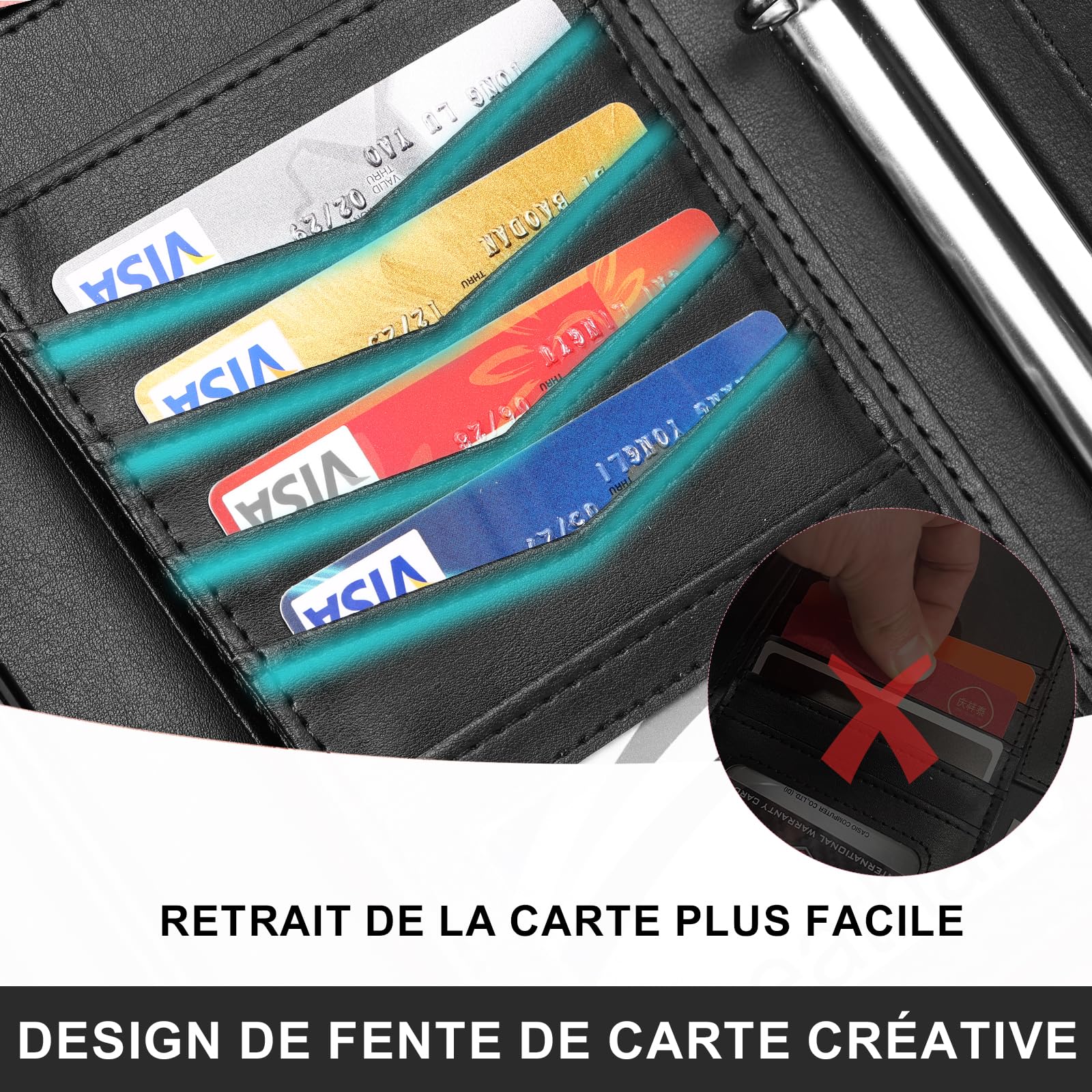 Leathario Porte Documents A4 Portfolio, Organiseur de Conférence 4 Reliures à Anneaux avec 5 Séparateurs, Carnet d'Écriture - Dossier de Présentation Professionnel
