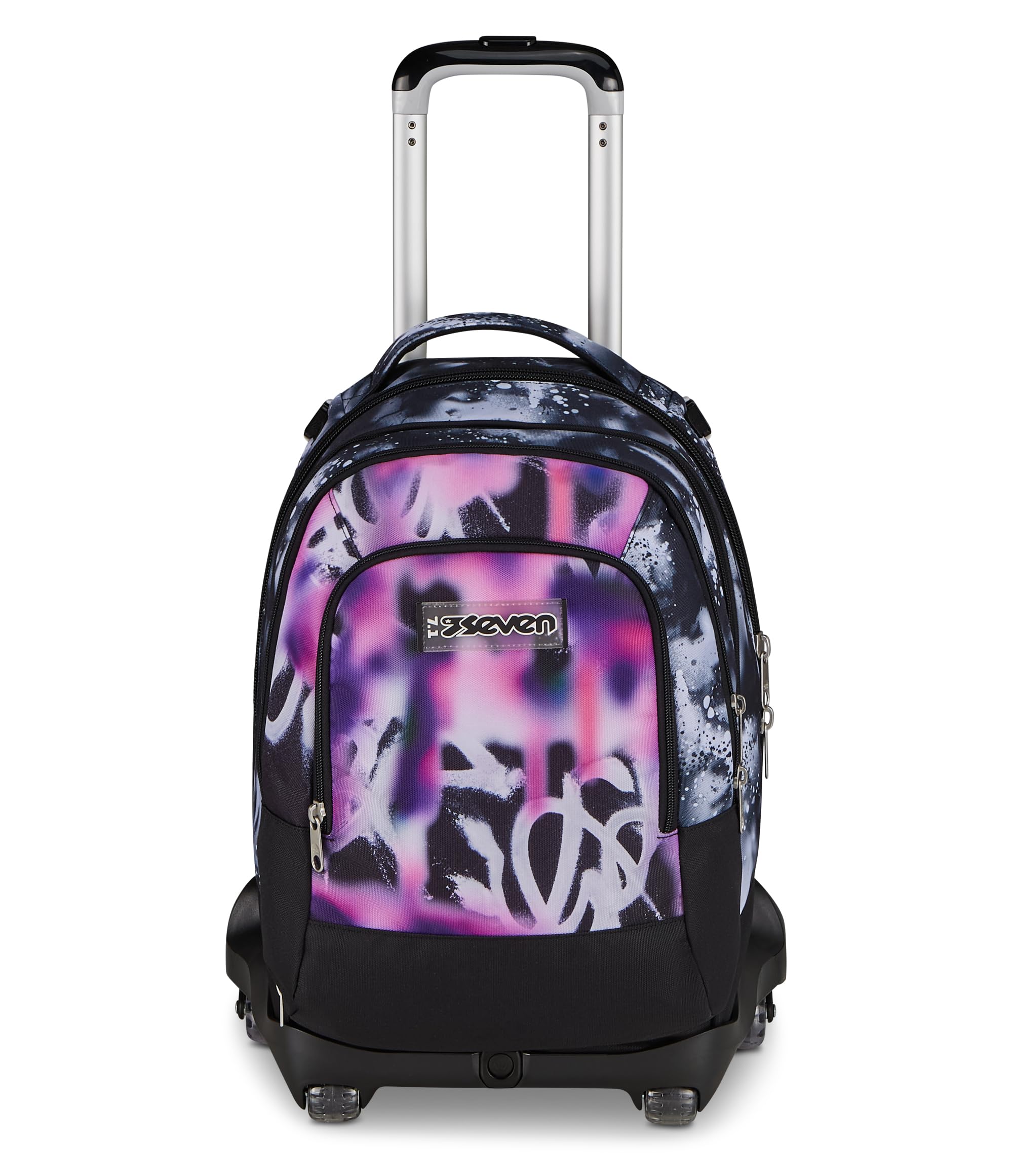 Seven Trolley Scuola Jack 8 Ruote Detach BUZZY NOTE GIRL, Nero, 43 L, Scomponibile, Zainetto staccabile, 4 in 1, Cross-over System, Tasche multifunzione, Scuola elementare e media, Bambina, Ragazza,