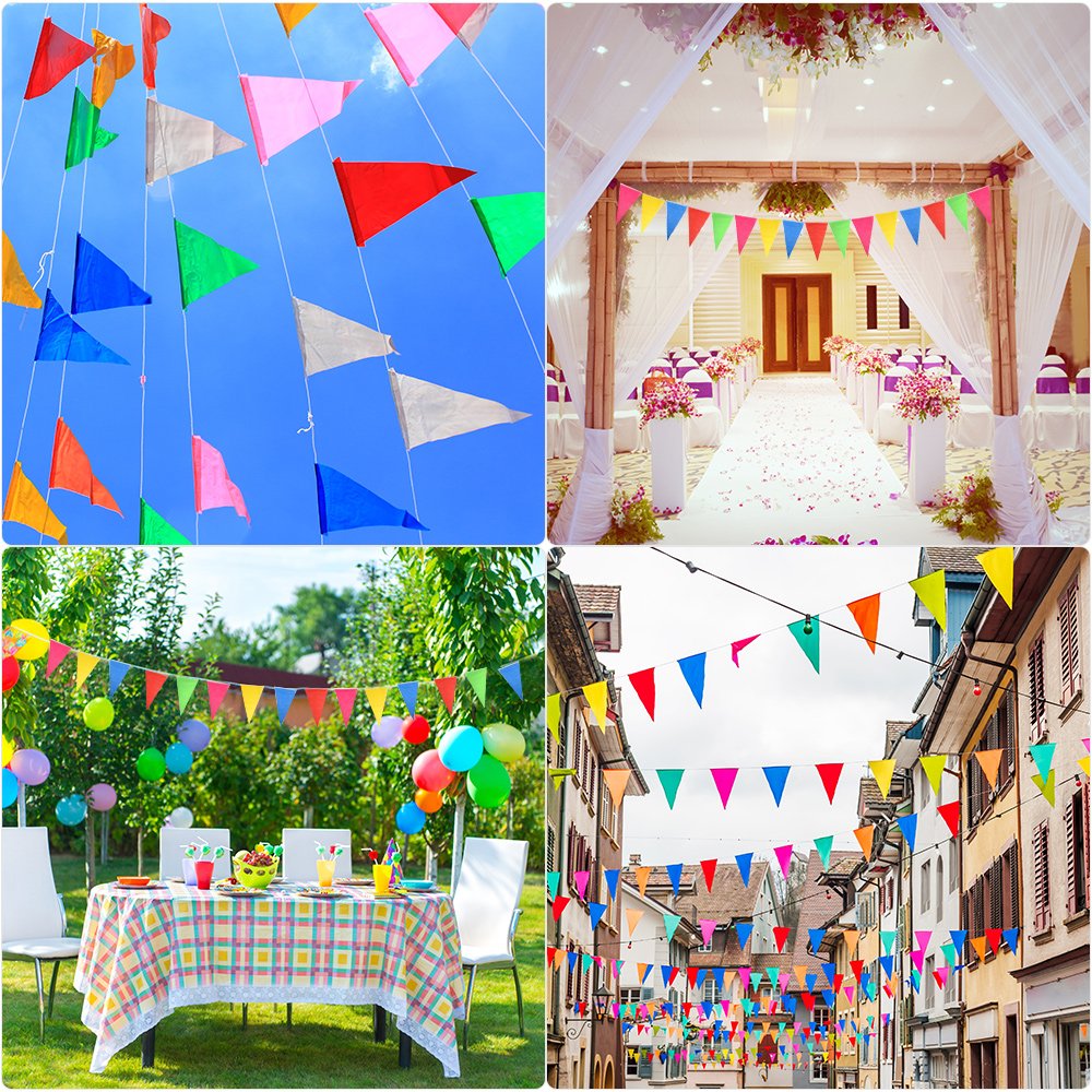 300 Drapeaux Multicolores FEPITO - Banderole 374 Pieds Pour Fête, Mariage, Décoration