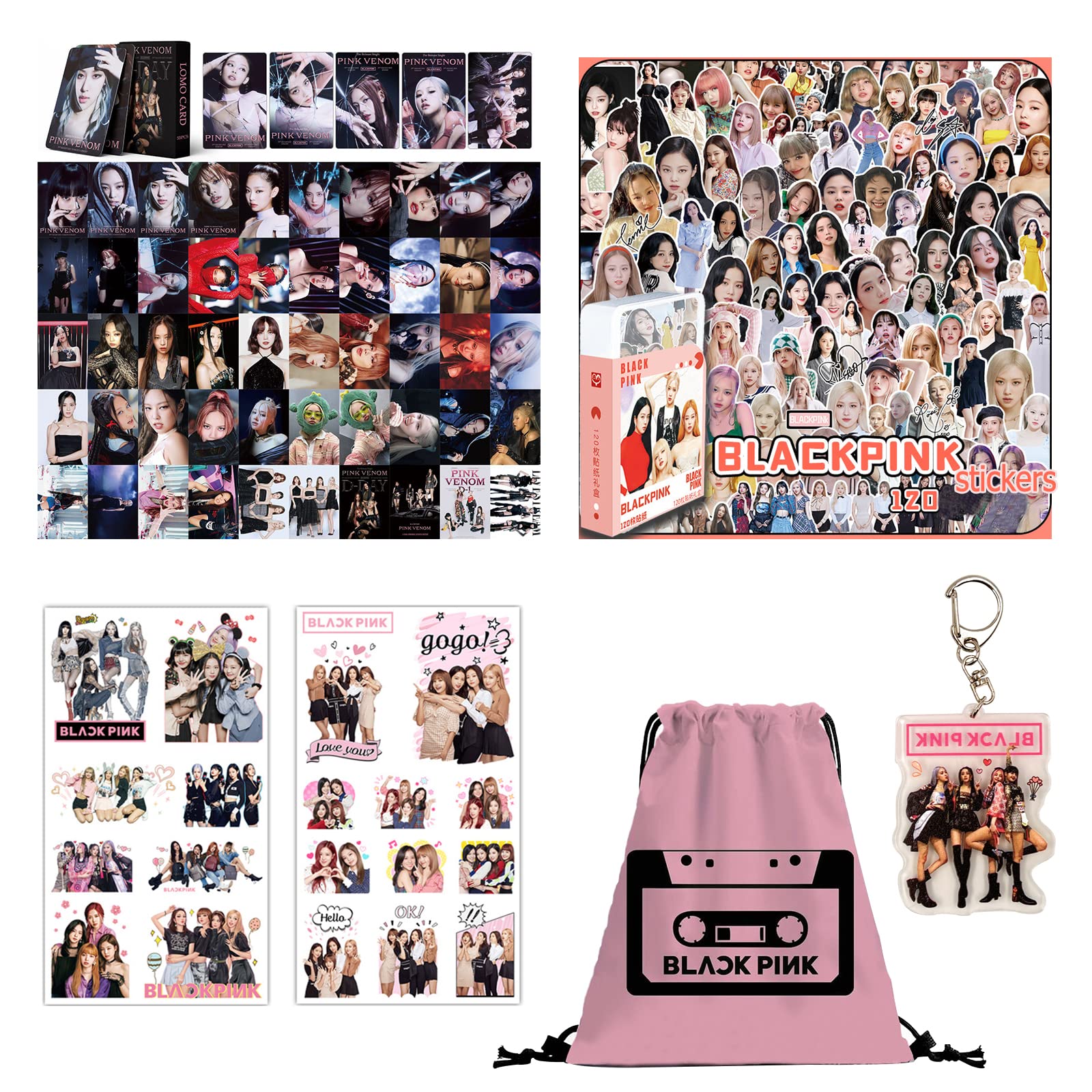 Blackpink Gift Set, Blackpink Fan Items, Fans Gift Set for Blink, Juego de Regalo Blackpink para Blink, Kpop Blackpink Merchandise Gift Set Blackpink Backpack, 43x33 cm/16.9 Zollx13 Zoll, Nylon