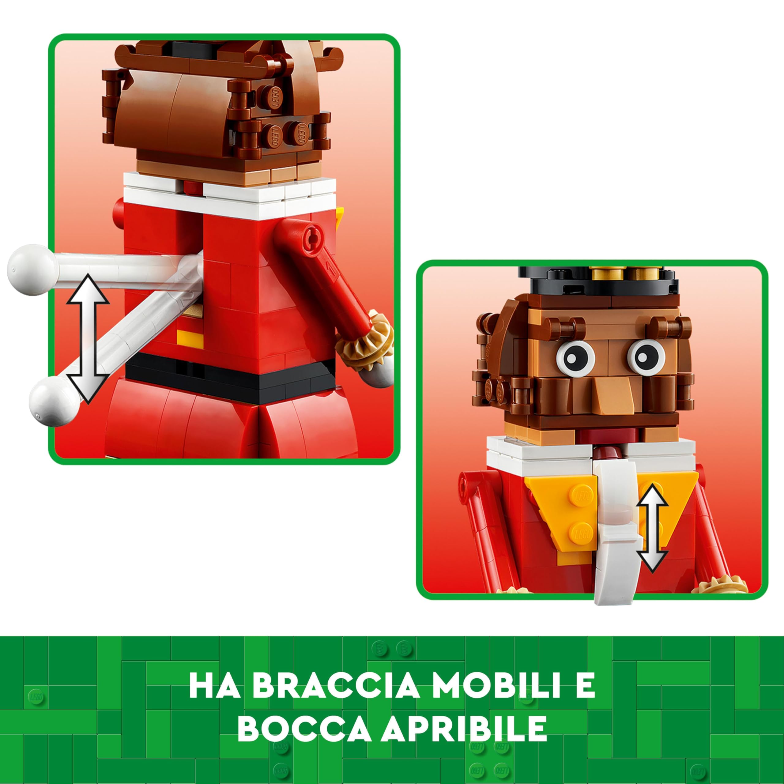 LEGO Albero di Natale + Schiaccianoci Set di giocattoli da costruzione festivi, riempitivo per calze o decorazioni natalizie, attività di artigianato familiare, idea regalo 40573 + 40640