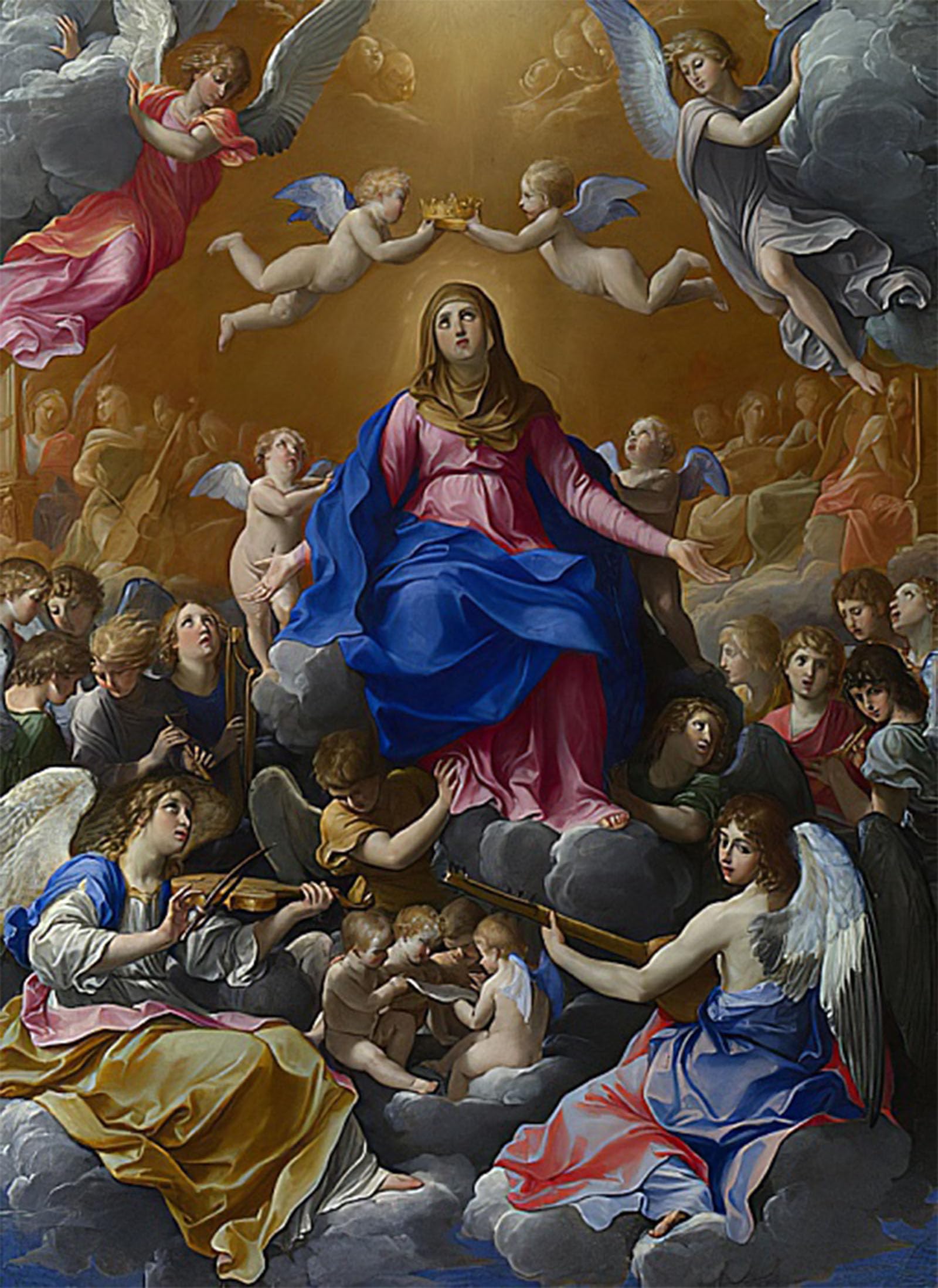 ARTXLXXBN Famous Art Print Poster Vintage Wall Art the Coronation of the Virgin by Vintage Painting Canvas Art Poster for Home Decor 60x90cm