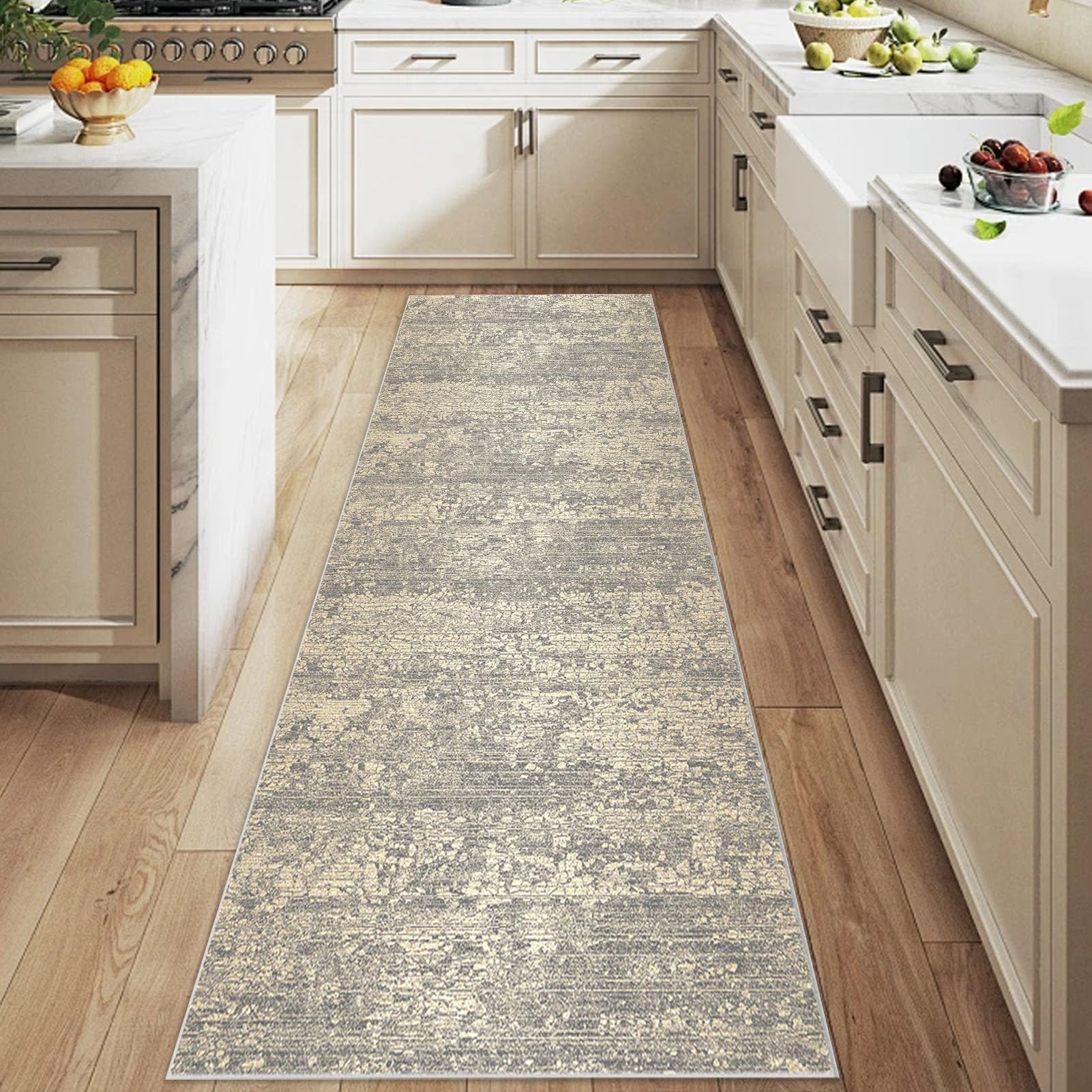 Nqexivo Runner Rugs for Hallway 50 x 220 cm Washable Kitchen Runner Rugs Non Slip Carpet Kitchen Bedroom Bedside Dining Room Office Indoor Low Pile Carpets