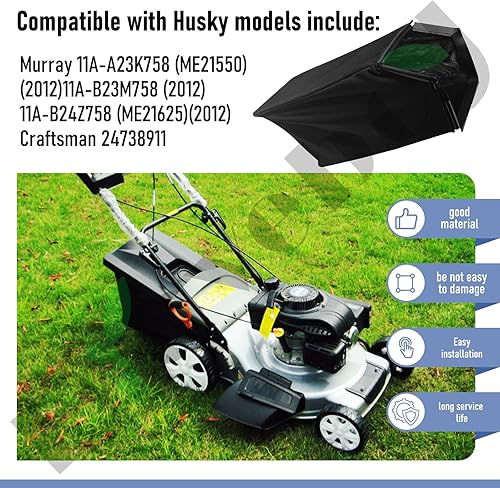 Miniatura 2 de 2 bolsas de césped 964-04117A 664-04117A y 1 kit de marco 647-04271-0637, para MTD, Troy Bilt de 21 pulgadas, compatible con TB130, TB230, TB210,