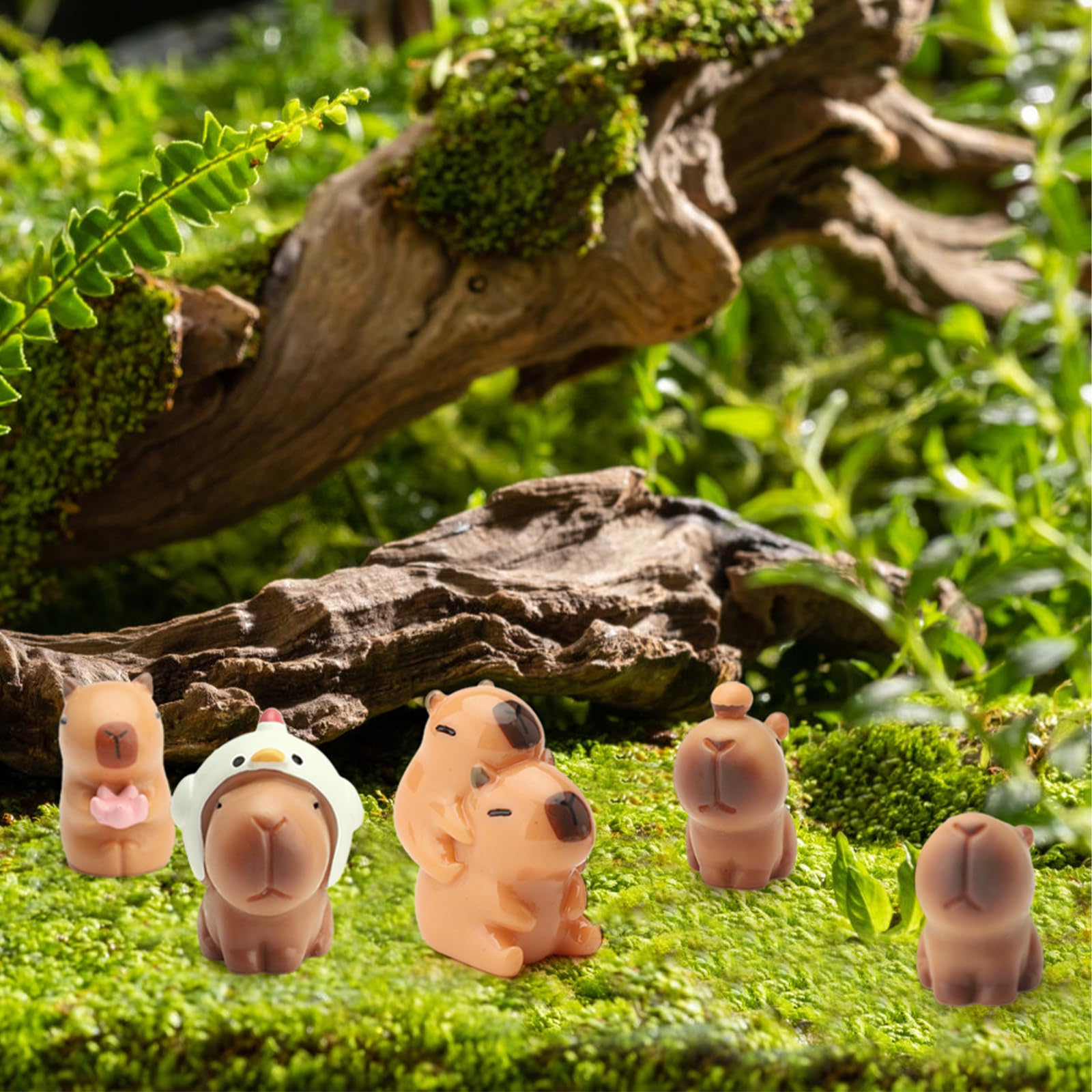 Mini Capybara zestaw 18 figurek do ciasta, mini Capybara, silikonowa, dekoracja do ogrodu wróżek, na urodziny, baby shower, imprezę, ciasto, domek dla lalek, biurko