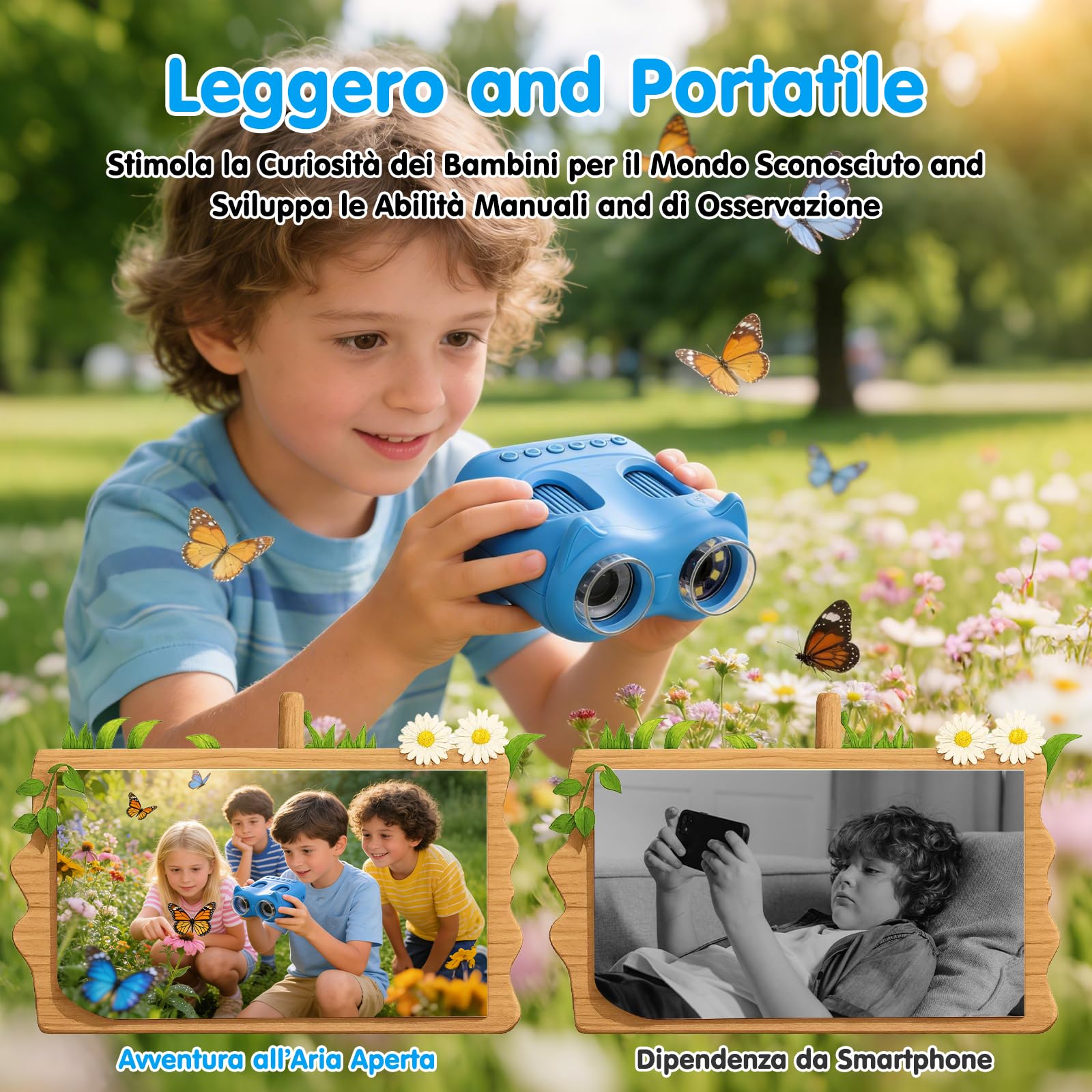 2 in 1 Microscopio Bambini e Telescopio, Microscopio Digitale Bambini con Scheda 32GB, 1000X Microscopio Portatile con Schermo IPS da 2,0 Pollici e 8 Luci LED, Regalo per Bambini dai 3 Anni