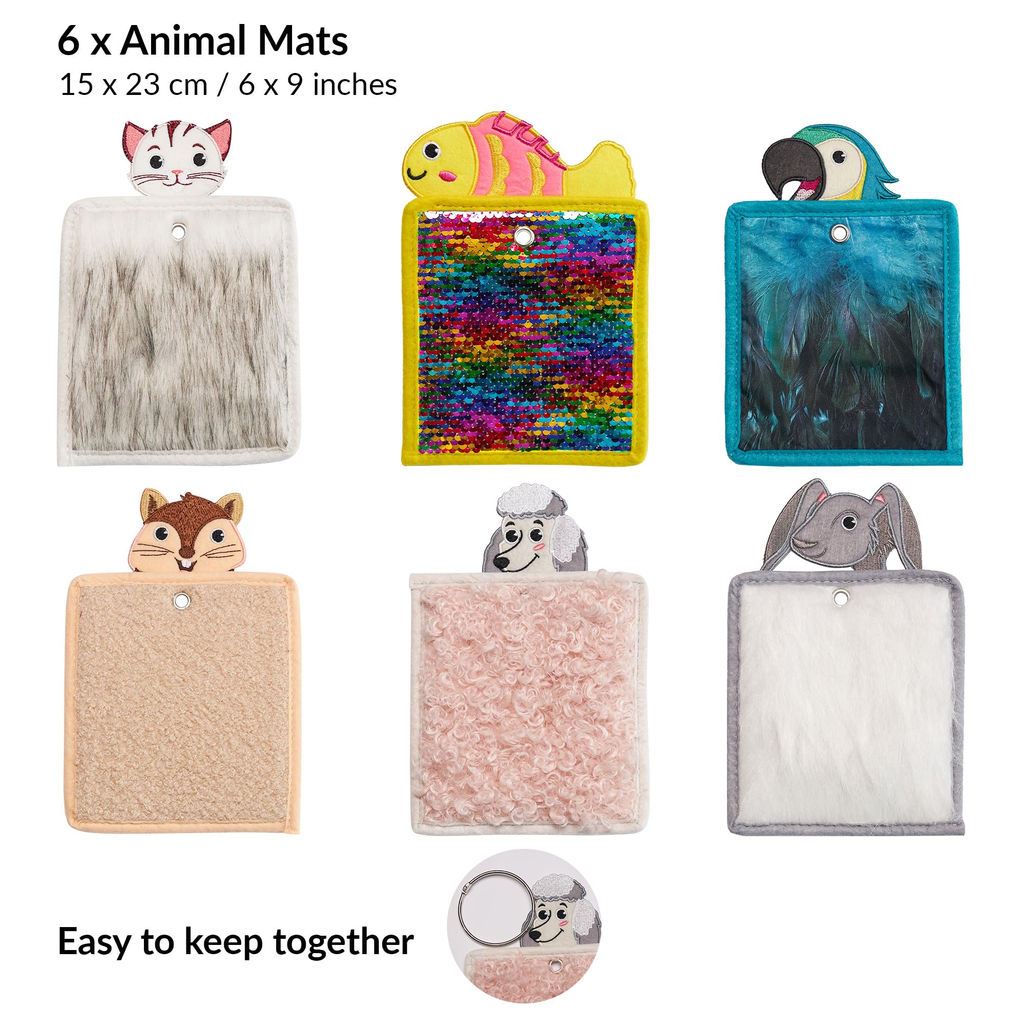 Tappetini sensoriali per bambini | Piastrelle sensoriali per bambini | Tappetini sensoriali per bambini autistici | Supporto per la ricerca sensoriale dei bambini (Pets 6-Pack)