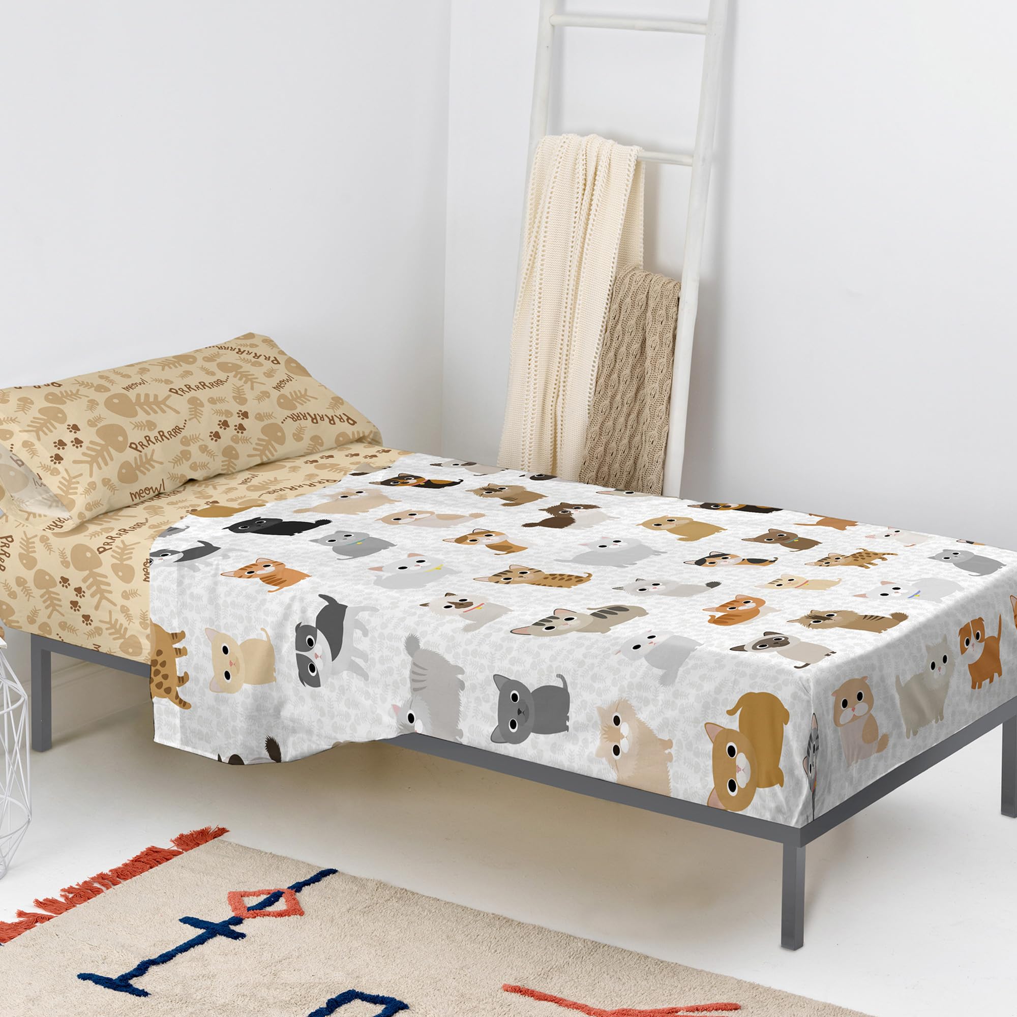 Cats Juego de sábanas 2 piezas 180x270 cm (Cama 105)