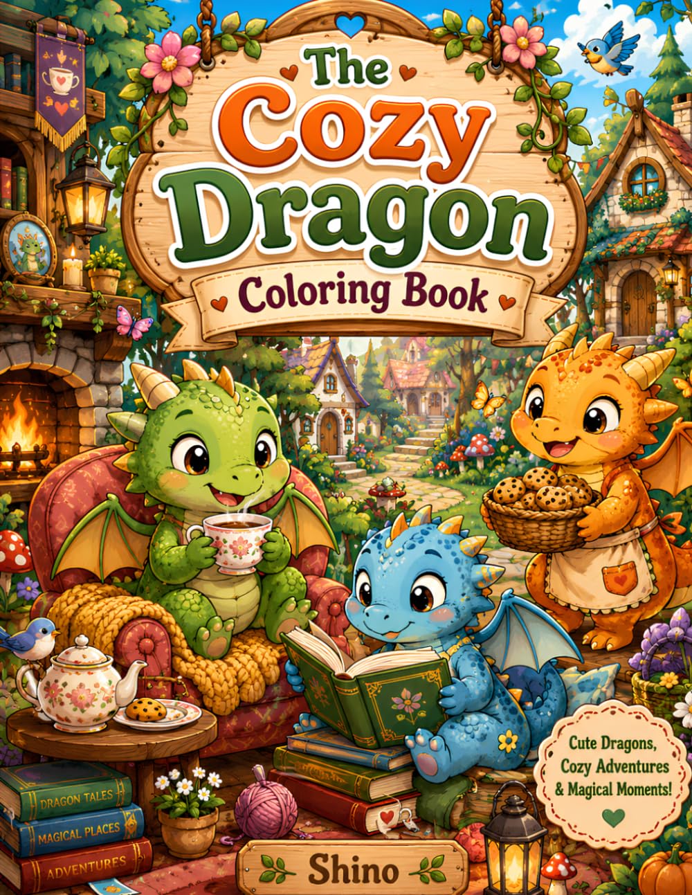 The Cozy Dragon Coloring Book: Cute Tiny Dragons Living Ordinary Lives | Adorable Fantasy Coloring Pages for Relaxation, Stress Relief, Mindfulness & Creative Fun