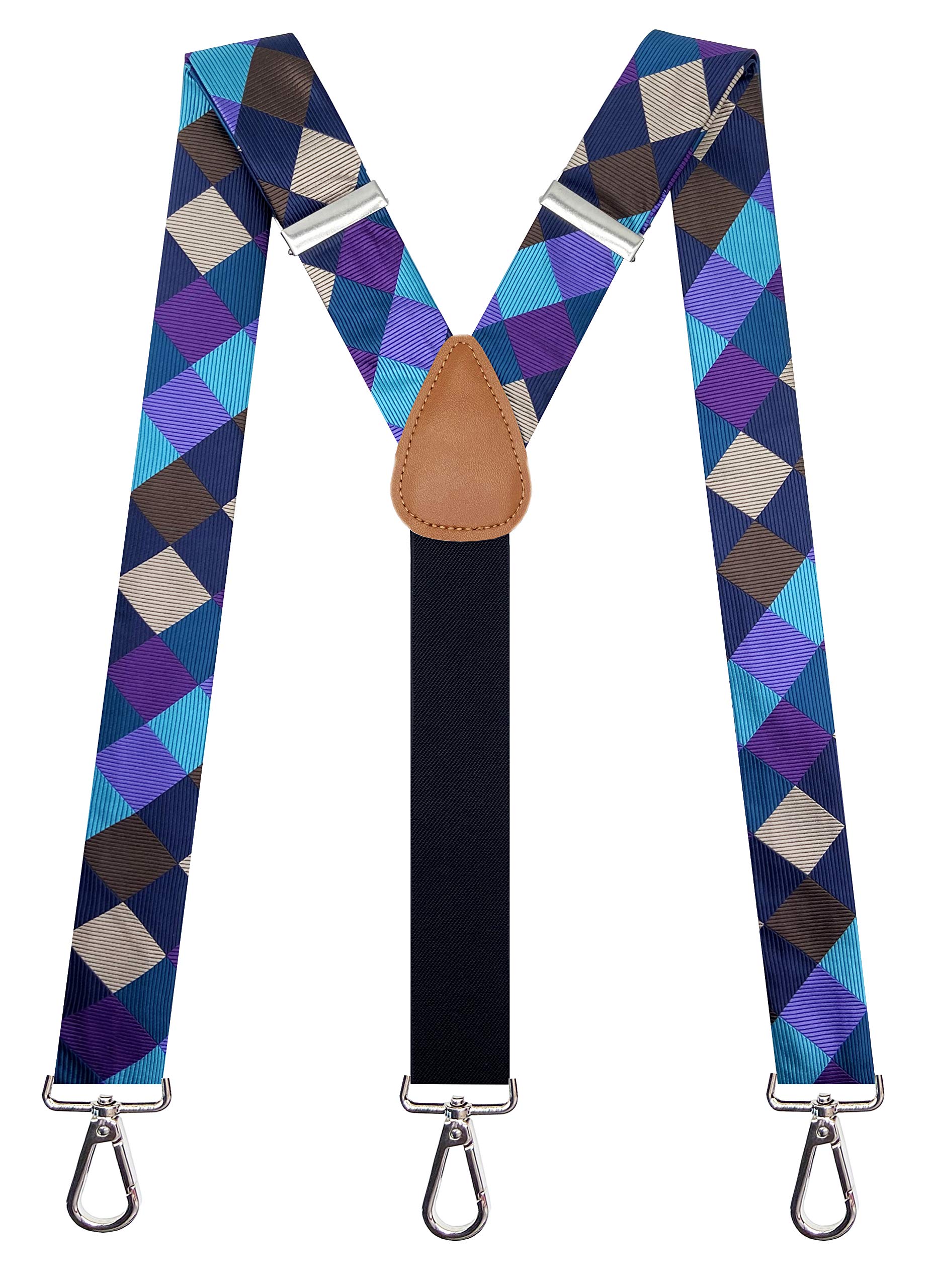 JTCMOJS Mens Suspenders with Swivel Hooks Adjustable Heavy Duty Silk Braces Gift