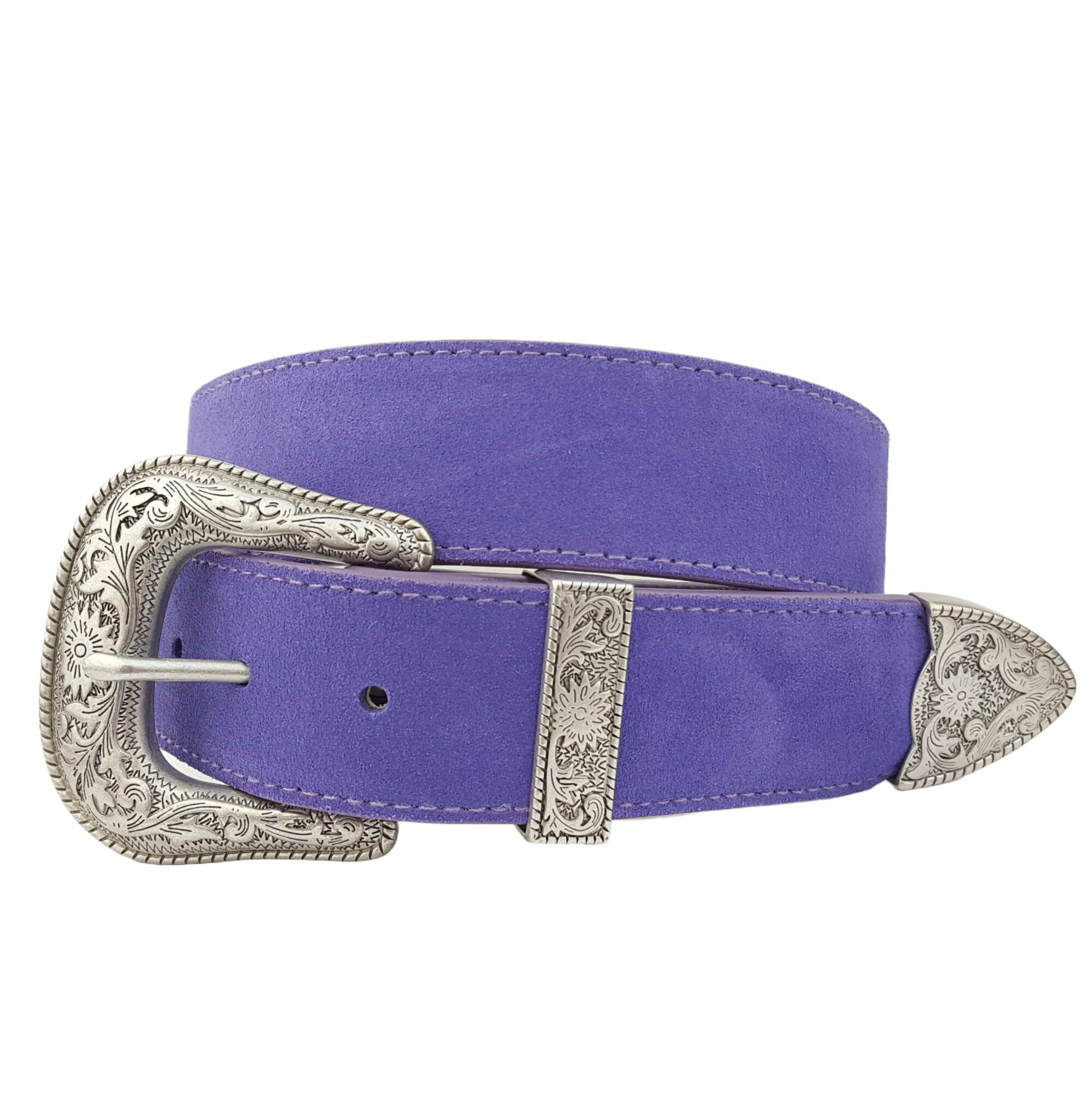 Axesoria Genuine Causal Suede Belt (Purple, S)