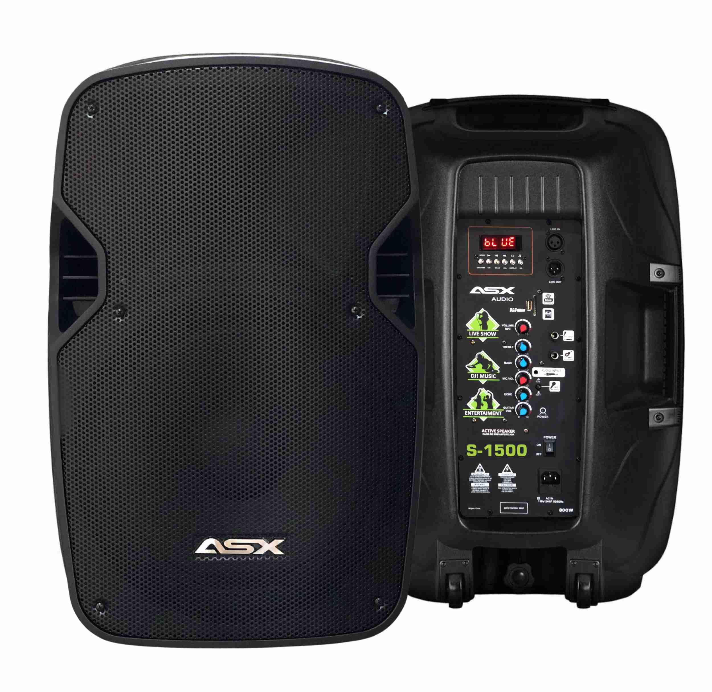 Caixa Ativa 15 Polegadas profissional 500w Rms ASX S1500 usb