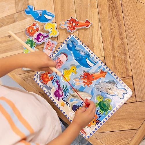Miniatura 6 de Melissa & Doug Juego y rompecabezas de madera magnéticos de la pesca con los imanes animales del océano de madera