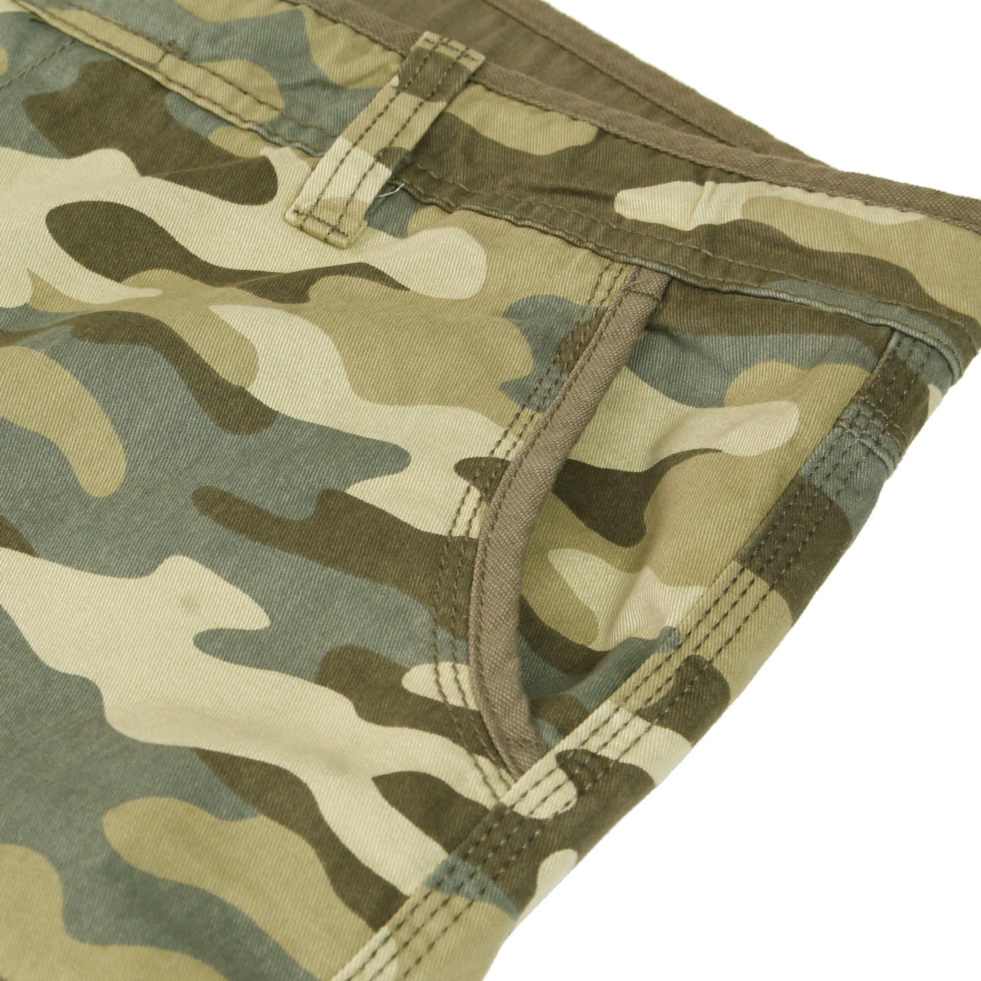 Xact Bermuda Cargo Homme Coton Twill, Short Multipoches Coupe Régulière, Entrejambe 28 cm, Décontracté Été Loisirs Voyage Quotidien
