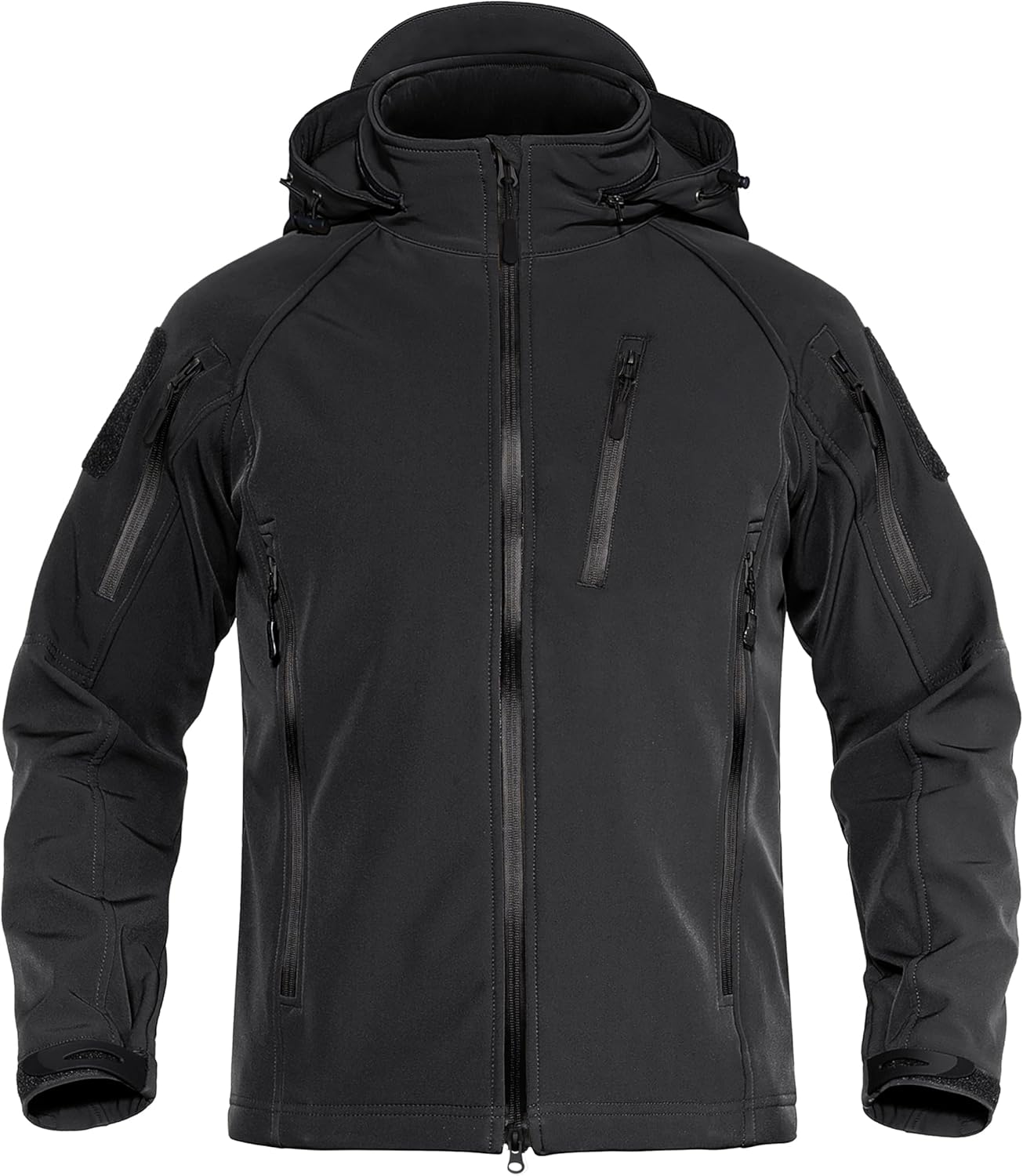 TACVASEN Men's Rain Jacket Tactical Military Hoodie Waterproof Windbreaker Softshell Winter Fleece Coats Hiking Outdoor