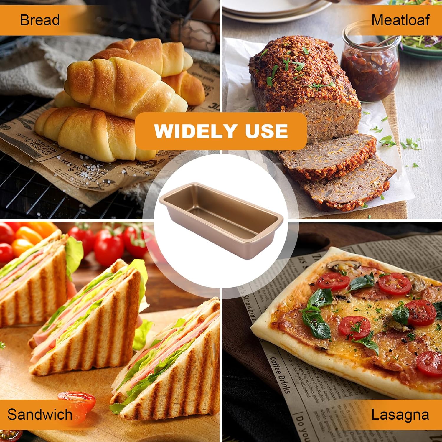 6 Pack Nonstick Loaf Pan Medium 9.3x3.7 Banana Bread Pans for Homemade Bread Loaf Pan for Baking Bread Tin Metal Sourdough Bread Baking Pan Small Sandwich Loaf Bread Pans Meatloaf Pan for Cake - Image 6