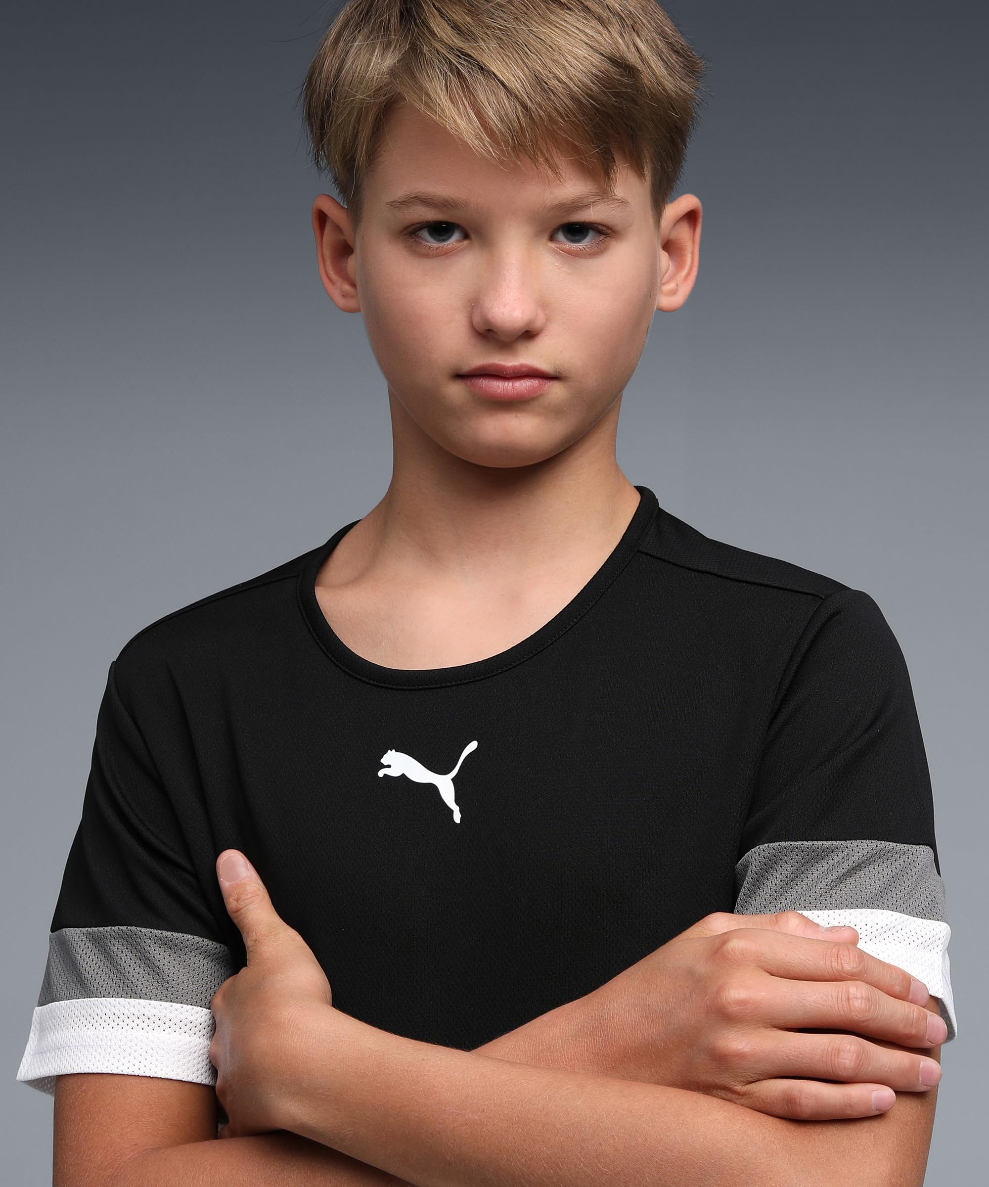 Puma Uniseks Dzieci 704938 teamRISE Jersey Jr Koszulka Sportowa, Puma Black, 128