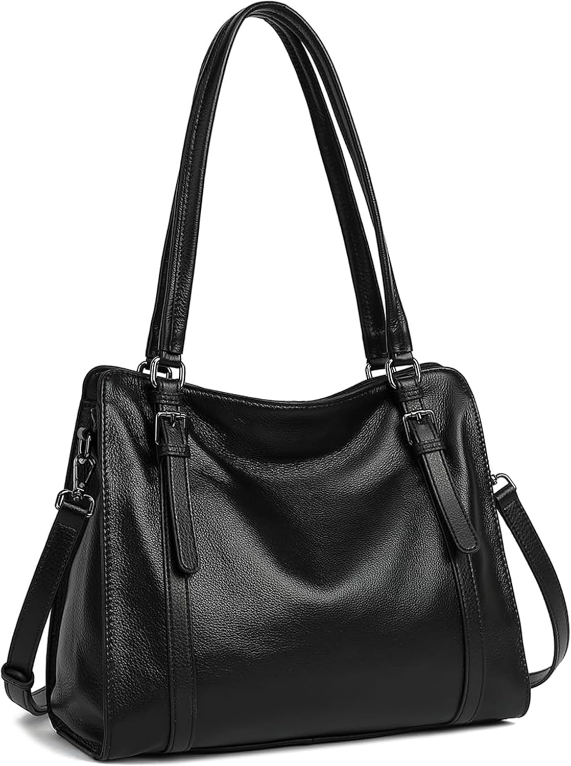 Genuine Leather Hobo Bag for Women, Crossbody Shoulder Purse with Adjustable Strap, Trendy Handbag with Multiple Pockets
