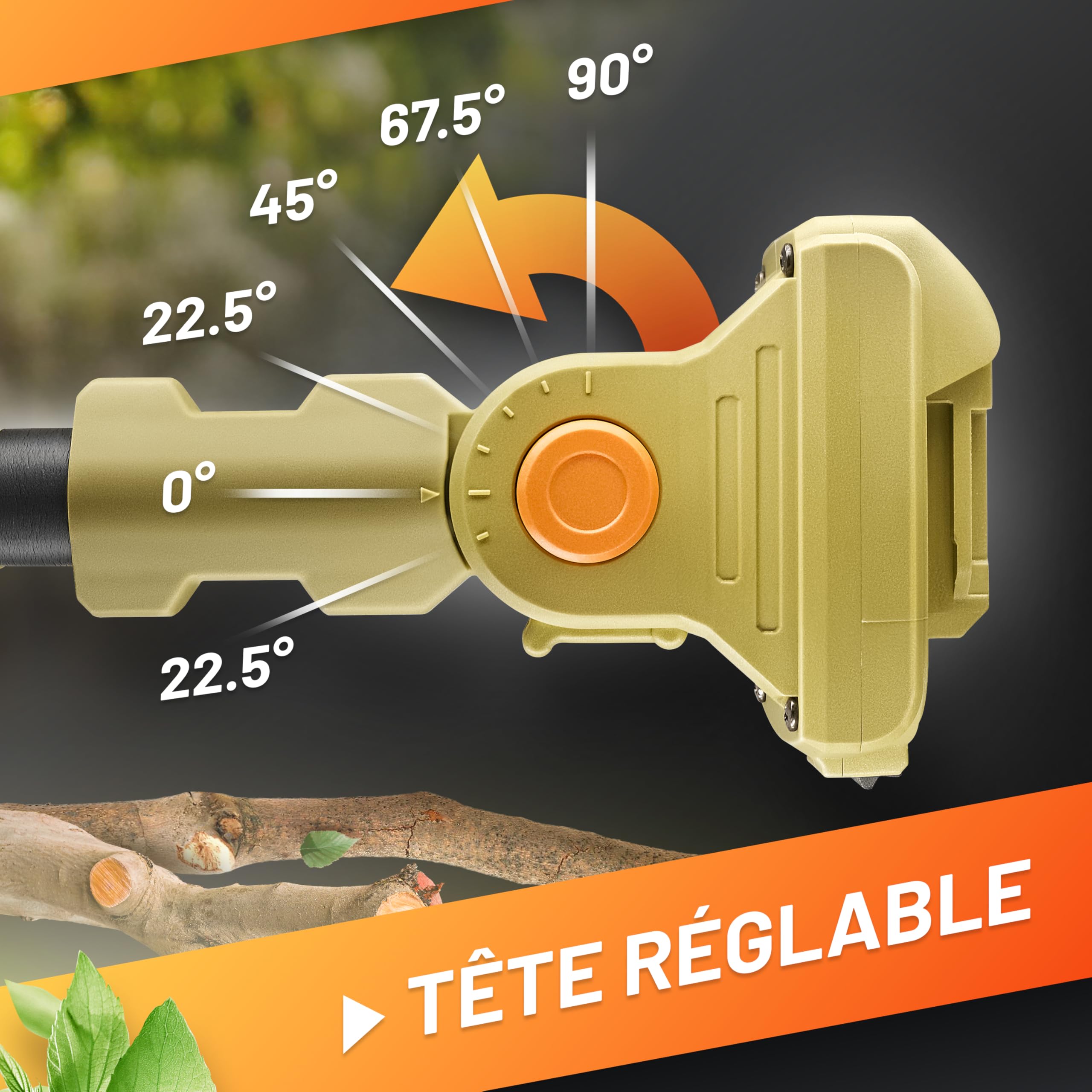 GRÜNTEK Scie Perche Télescopique – Rallonge Mini-Tronçonneuse et Rallonge Sécateur Électrique – Perche Tronçonneuse Aluminium 135-250 cm pour Élagage et Taille Branches en Hauteur