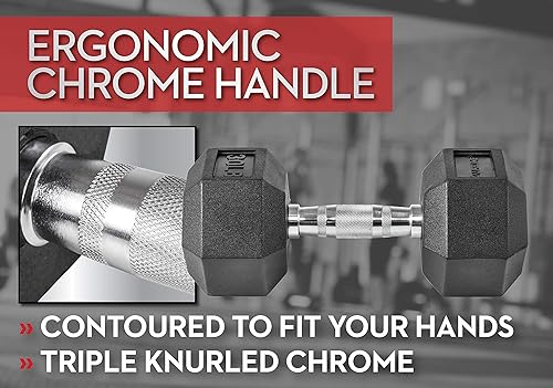 Miniatura 5 de Lifeline Fitness Hex Dumbbells, Rubber Wrapped Hex Dumbbells, Premium Quality, Ergonomic Knurled Handle, Dumb Bells for Exercise, Home Gym Exercise