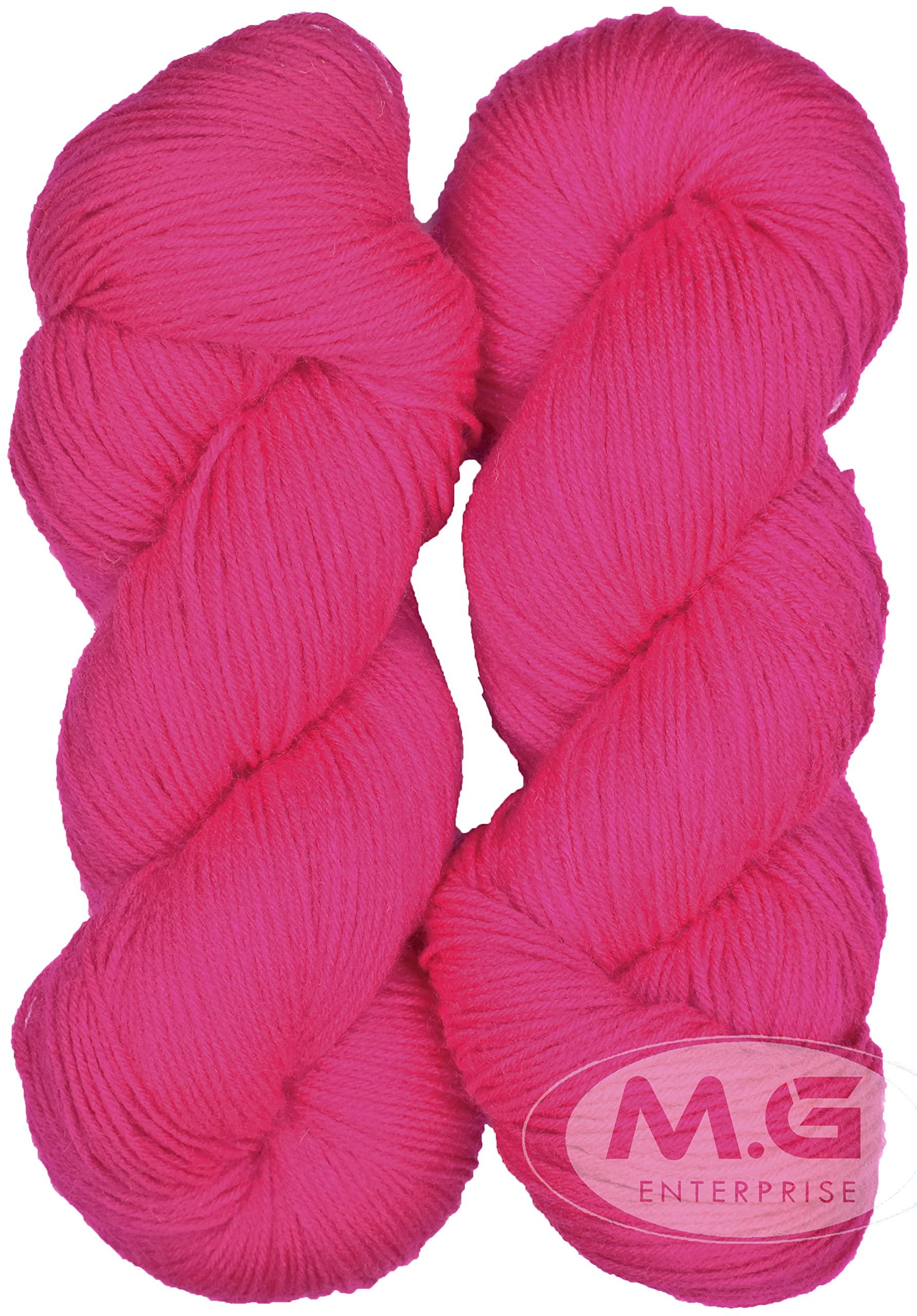 SIMI ENTERPRISE Brilon Light Magenta (300 gm) Wool Hank Hand Knitting Wool/Art Craft Soft Fingering Crochet Hook Yarn, Needle Knitting Yarn Thread dye SM-Acme