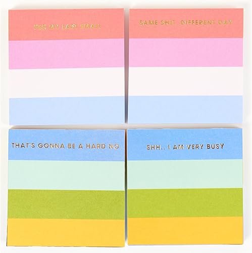 Miniatura 2 de C.R. Gibson Mini bloc de notas, rayas cuadradas, juego de 4 unidades, 50 hojas por bloc, papelería elegante y funcional (CM34-25499)