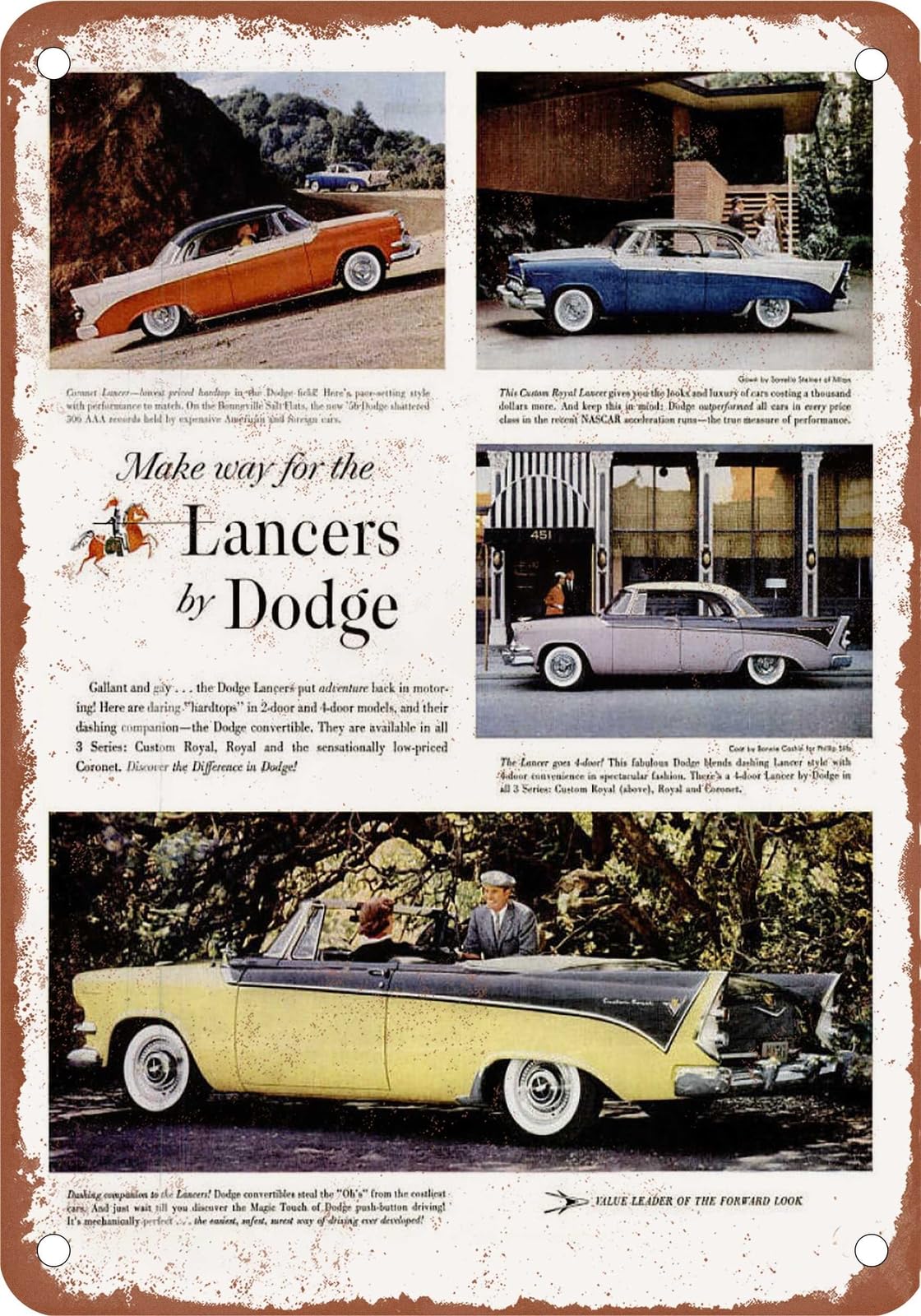 Miaomansenstore Metal Sign - 1956 Dodge Vintage Ad 04 - Old Retro Rusty Look Home Decor