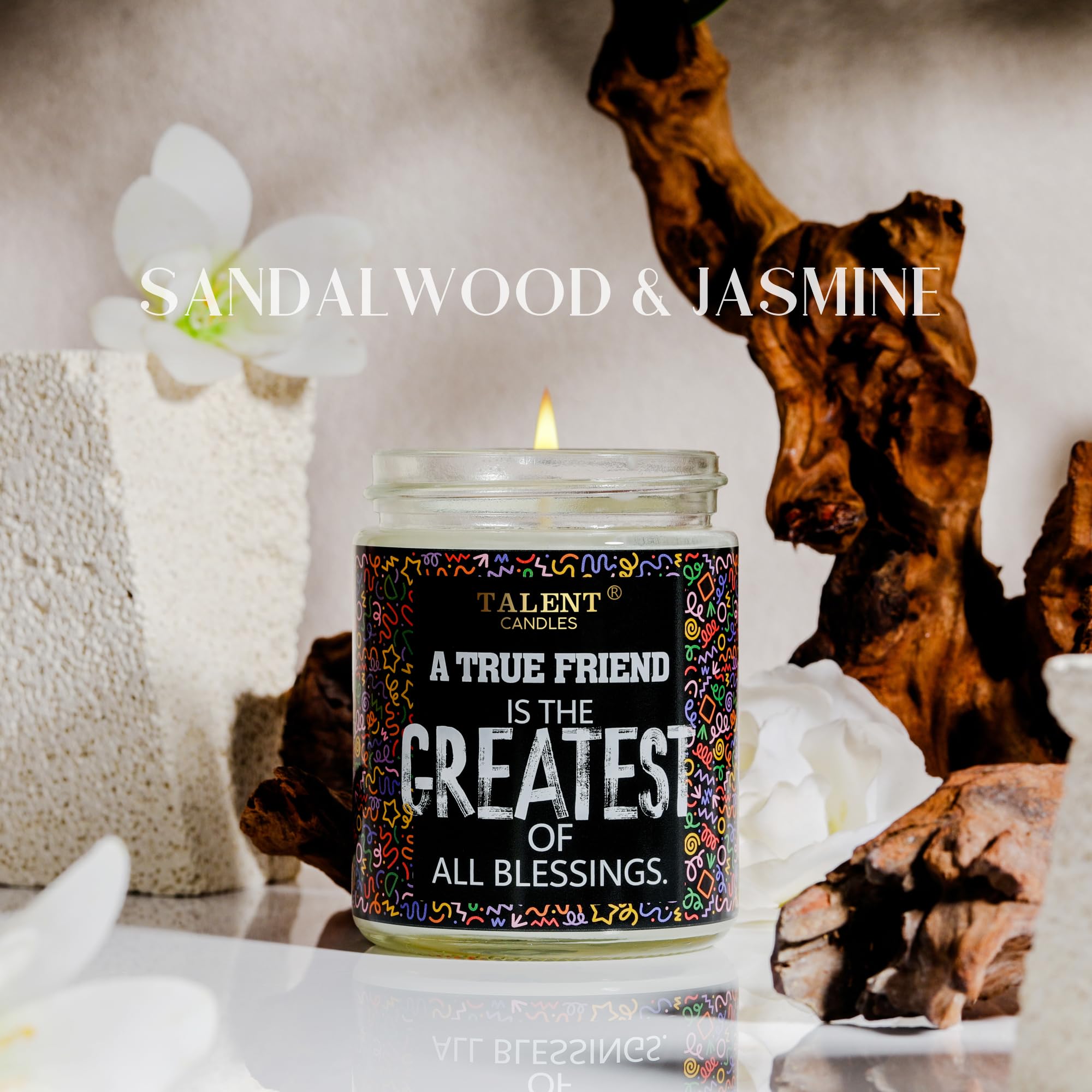 Best Friend Candle | Freundschaftsgeschenke für Frauen | Duftkerze Lustige Geburtstagsgeschenke für Frauen Männer | Weihnachten Freundschaftsgeschenke | Sandelholz & Jasmin Duftkerzen Geschenke